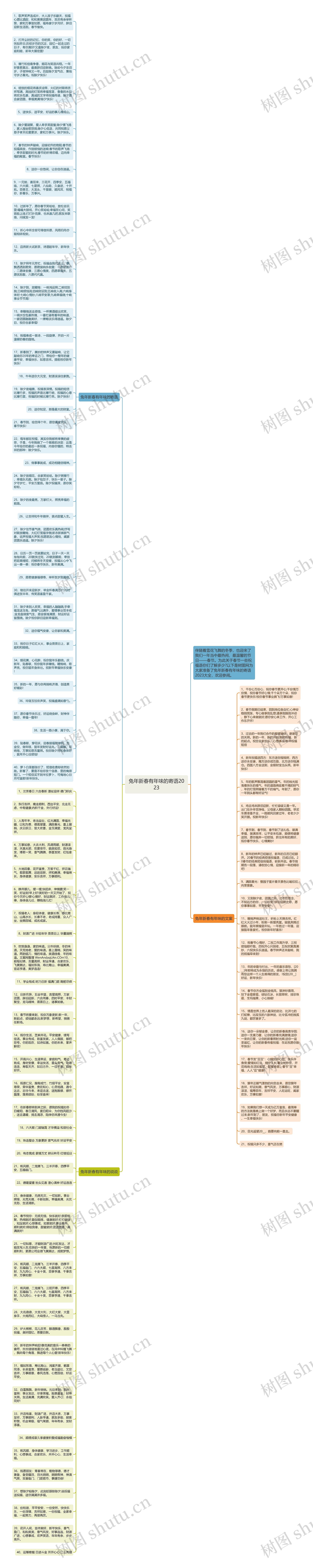 兔年新春有年味的寄语2023思维导图