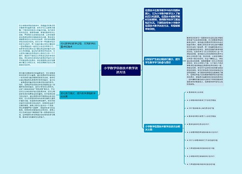 小学数学信息技术教学改进方法思维导图