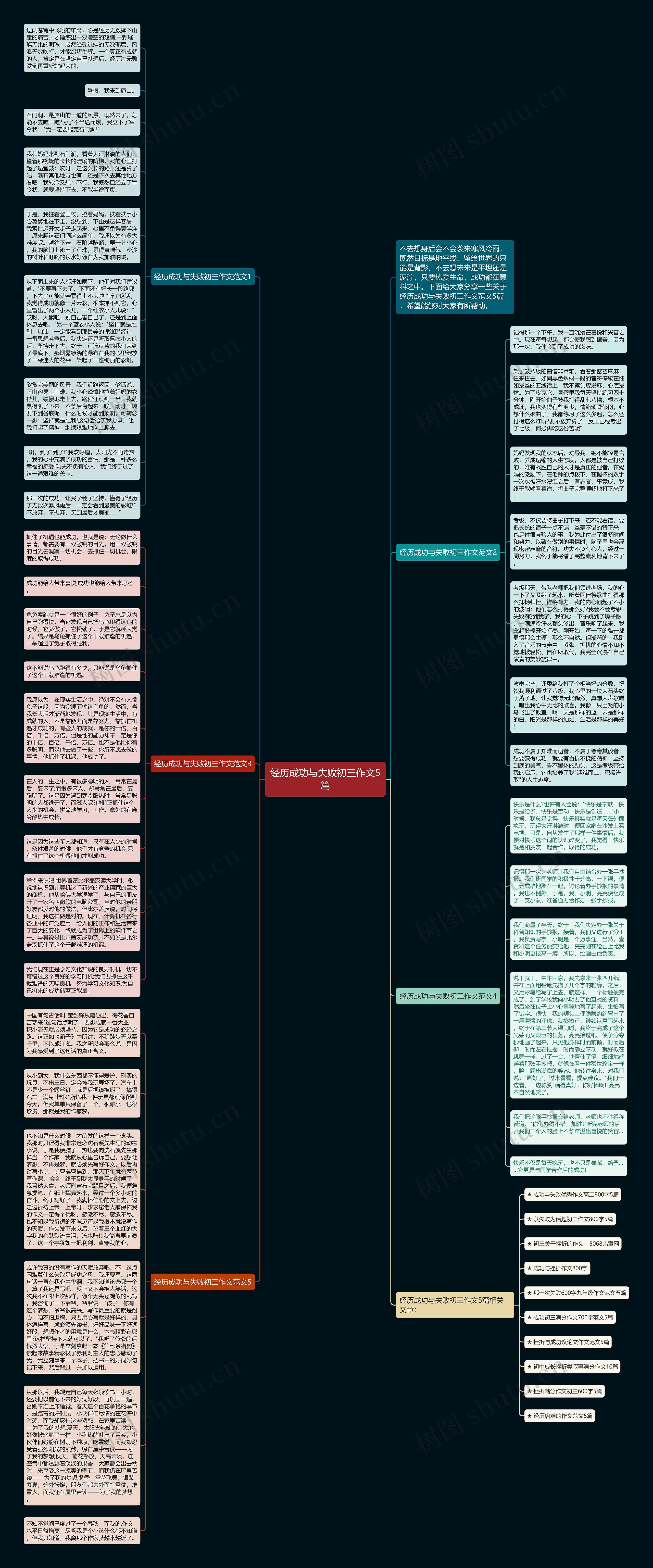 经历成功与失败初三作文5篇思维导图