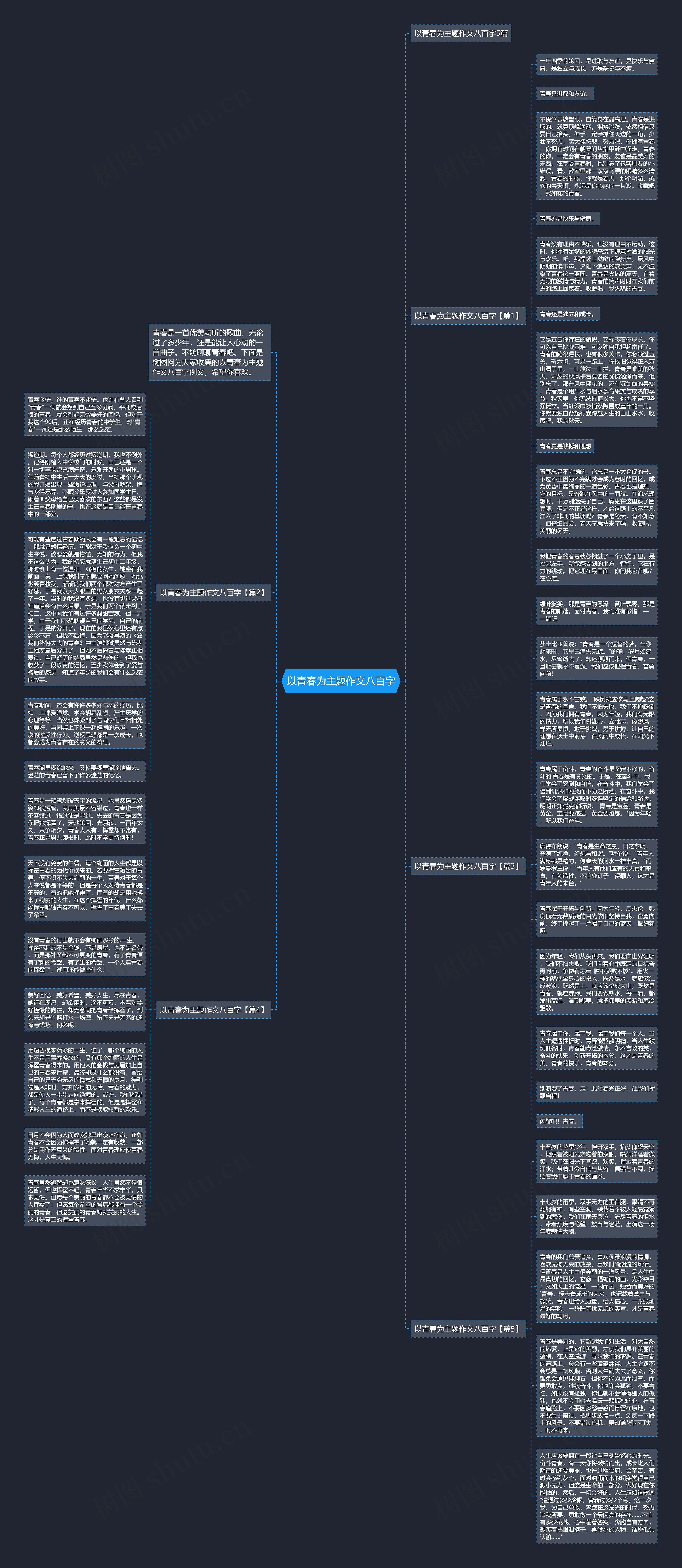 以青春为主题作文八百字思维导图