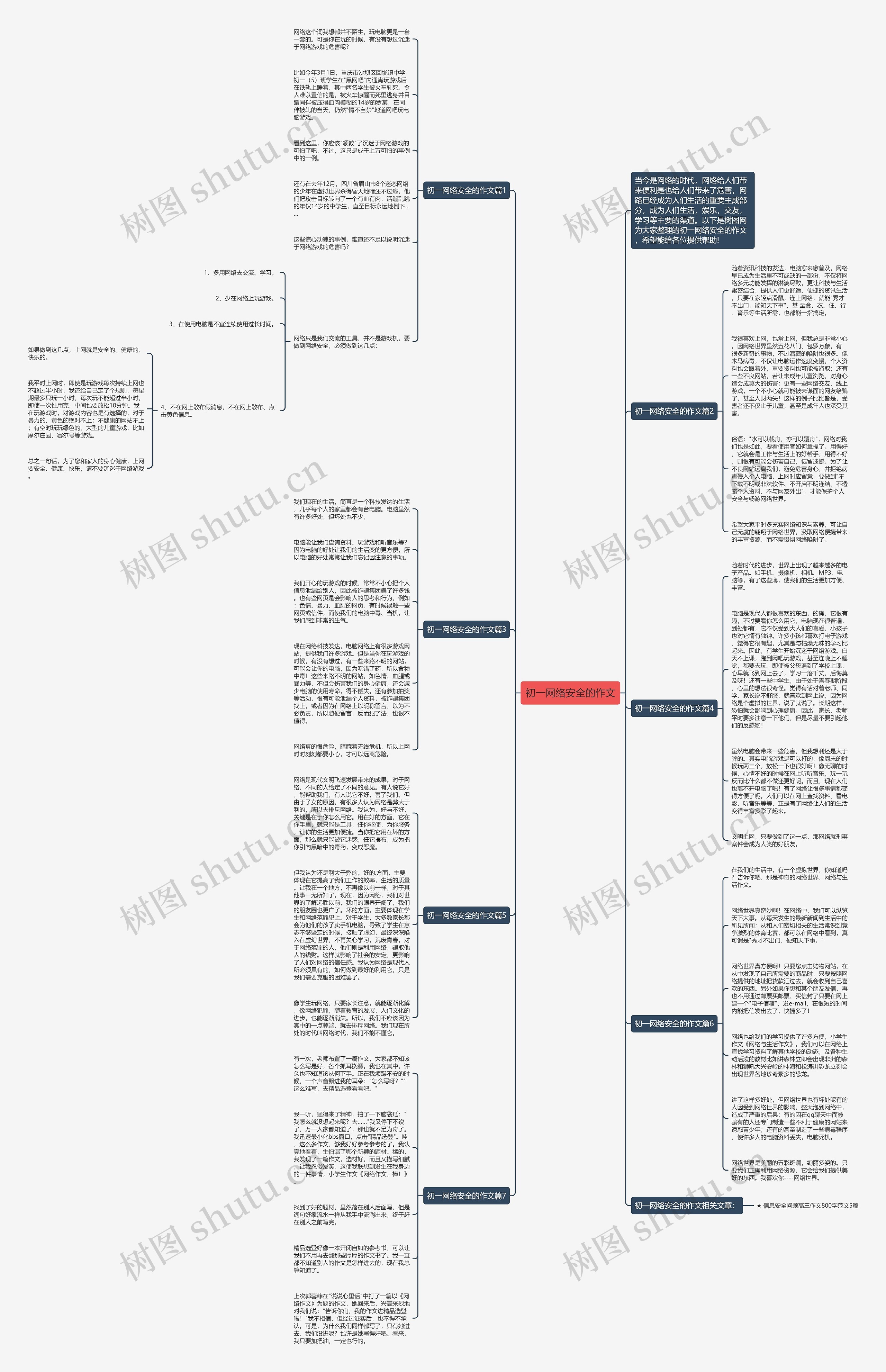初一网络安全的作文思维导图