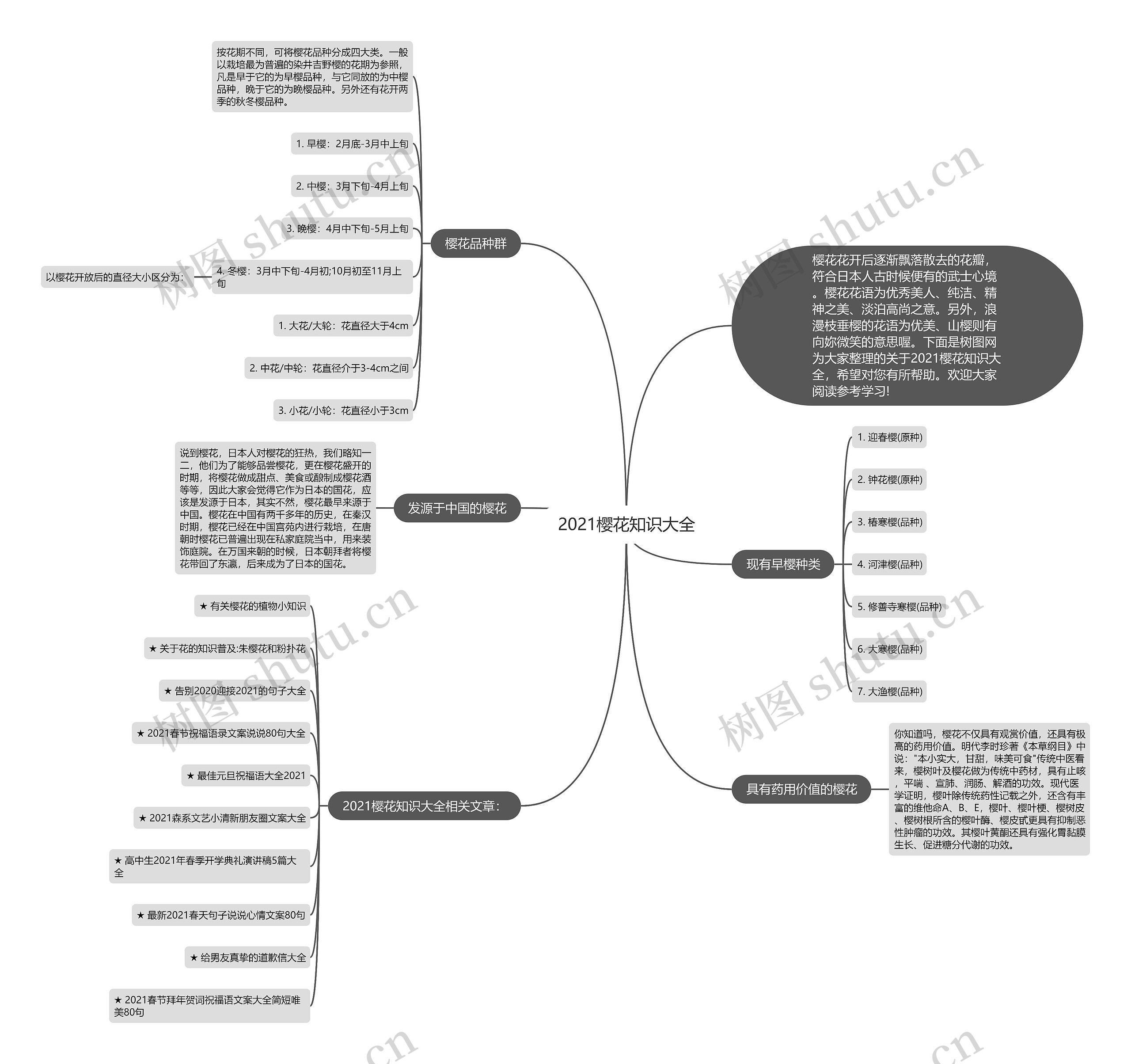 2021樱花知识大全思维导图