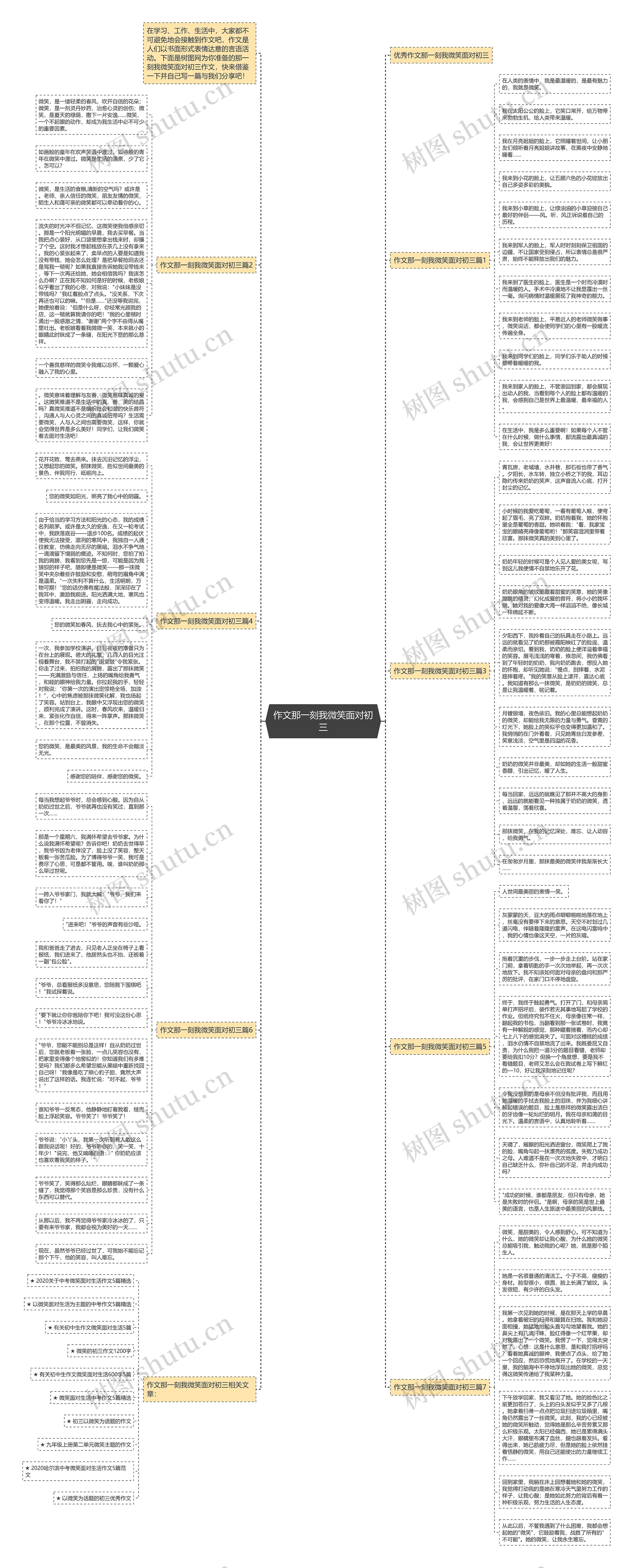 作文那一刻我微笑面对初三思维导图