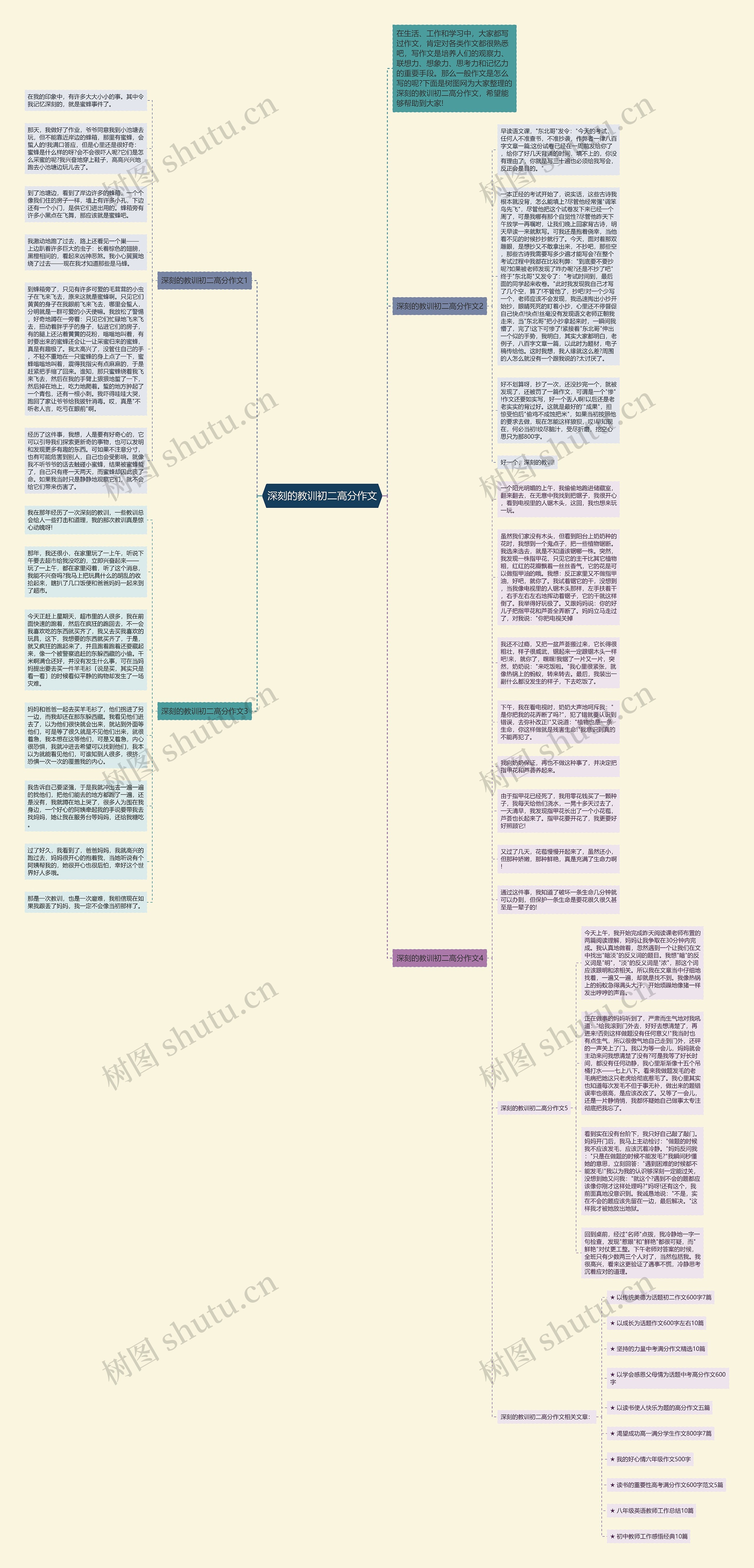 深刻的教训初二高分作文思维导图