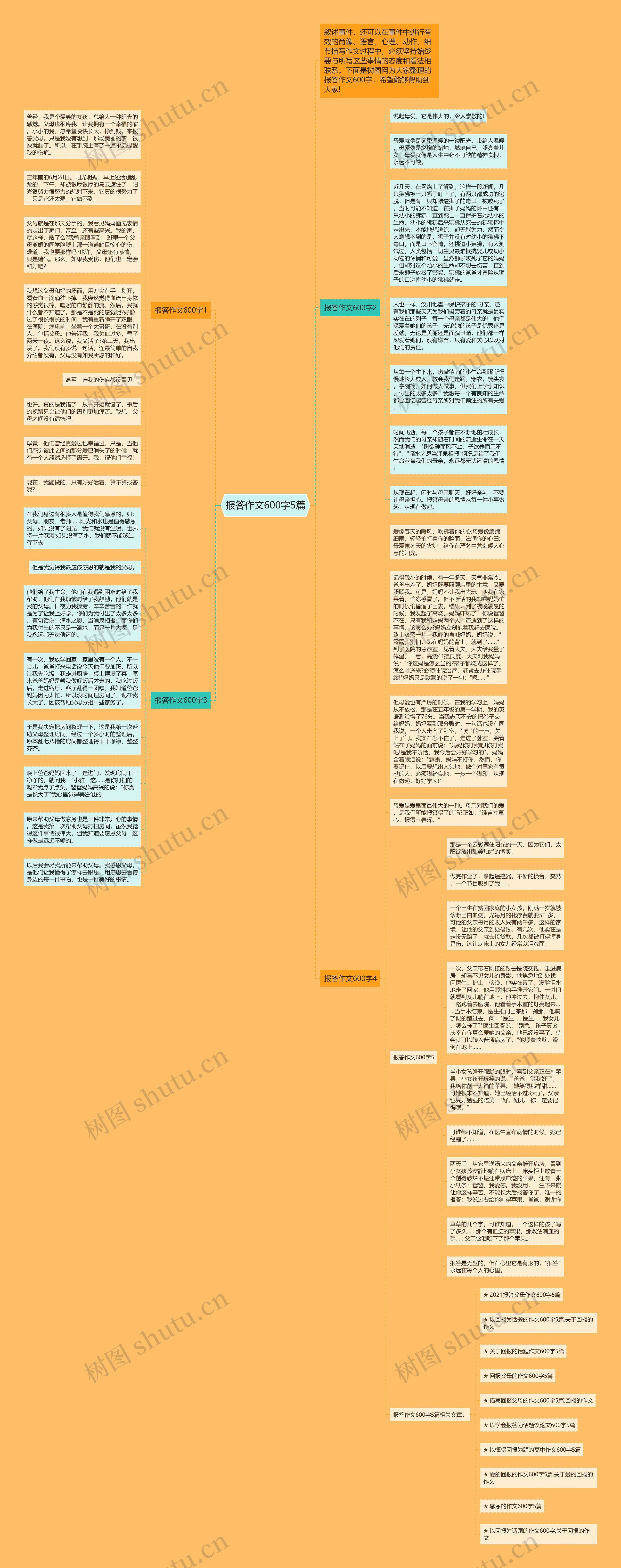 报答作文600字5篇思维导图