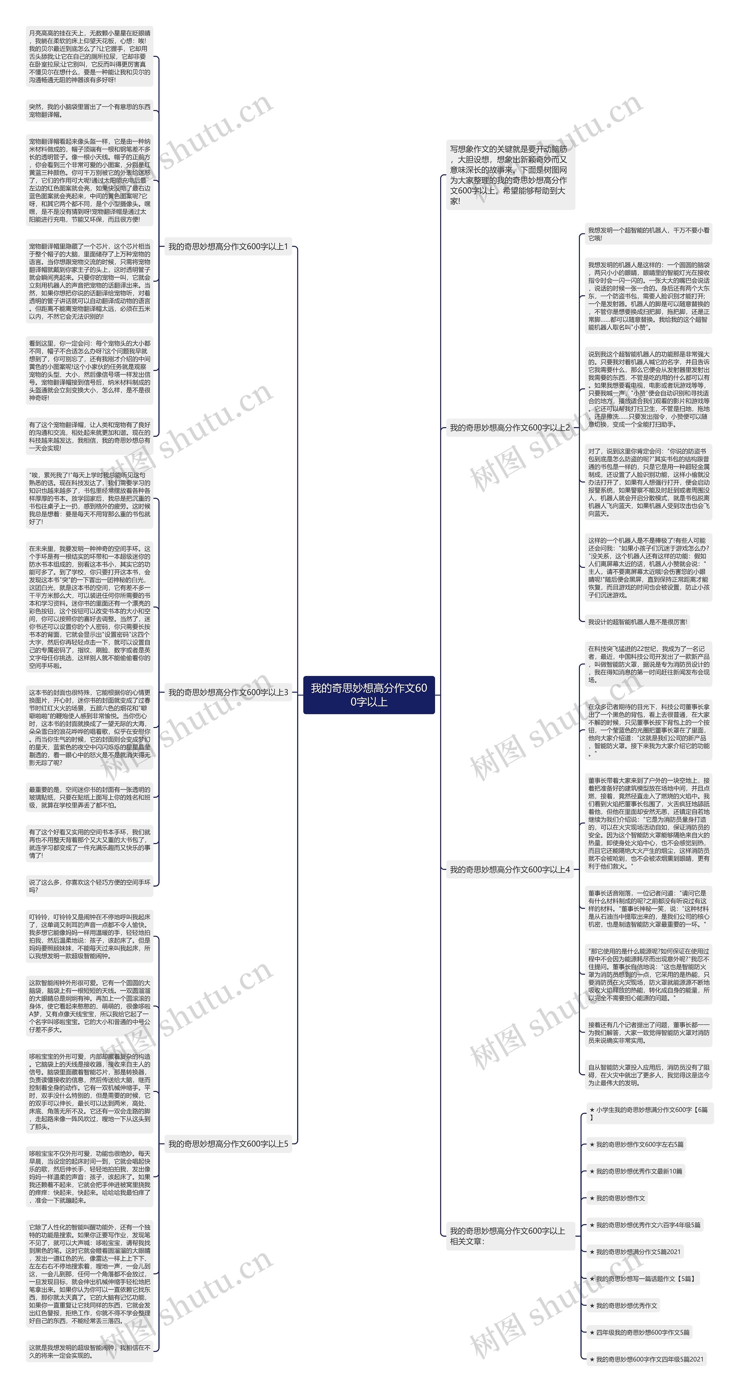 我的奇思妙想高分作文600字以上思维导图