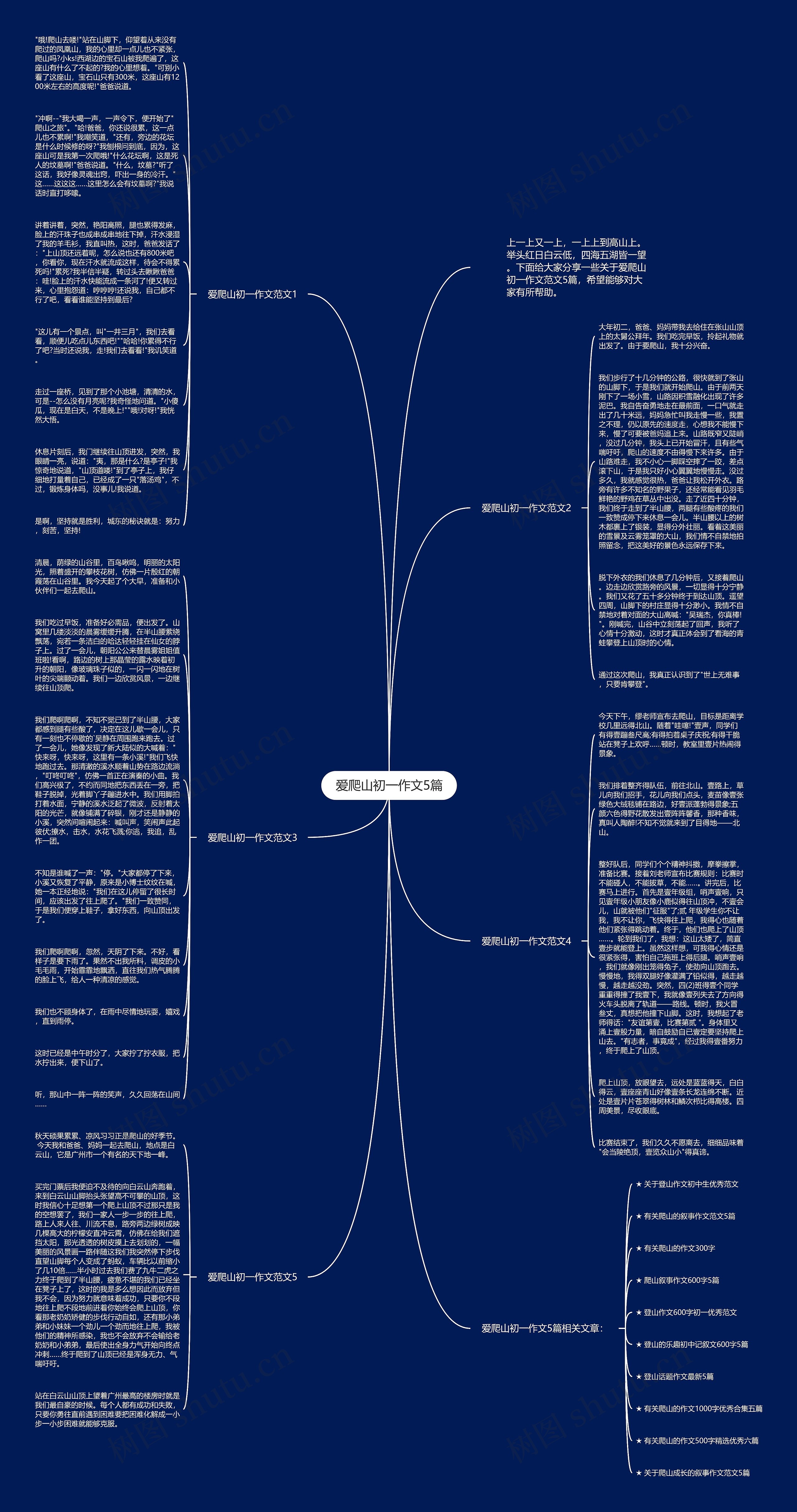 爱爬山初一作文5篇思维导图