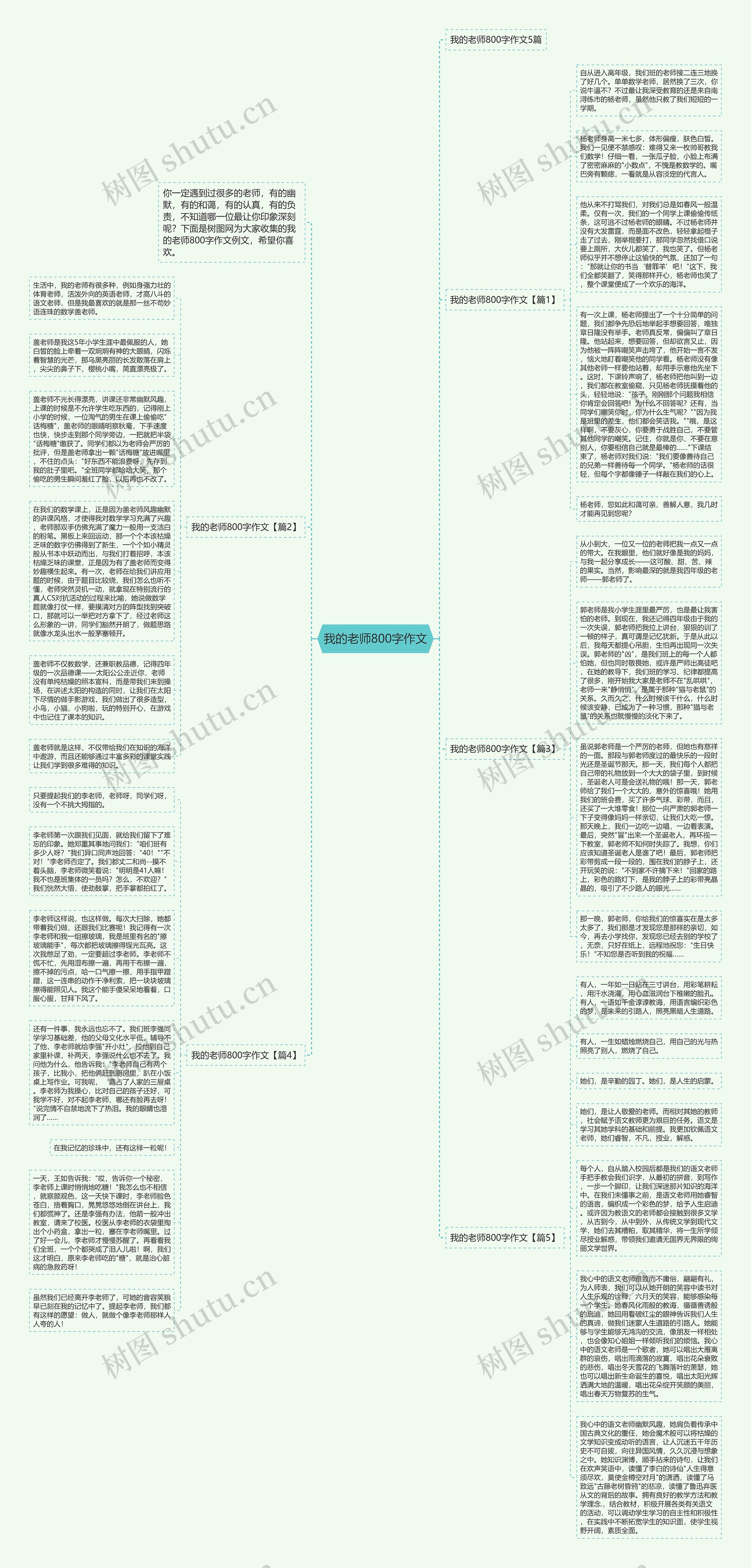 我的老师800字作文思维导图
