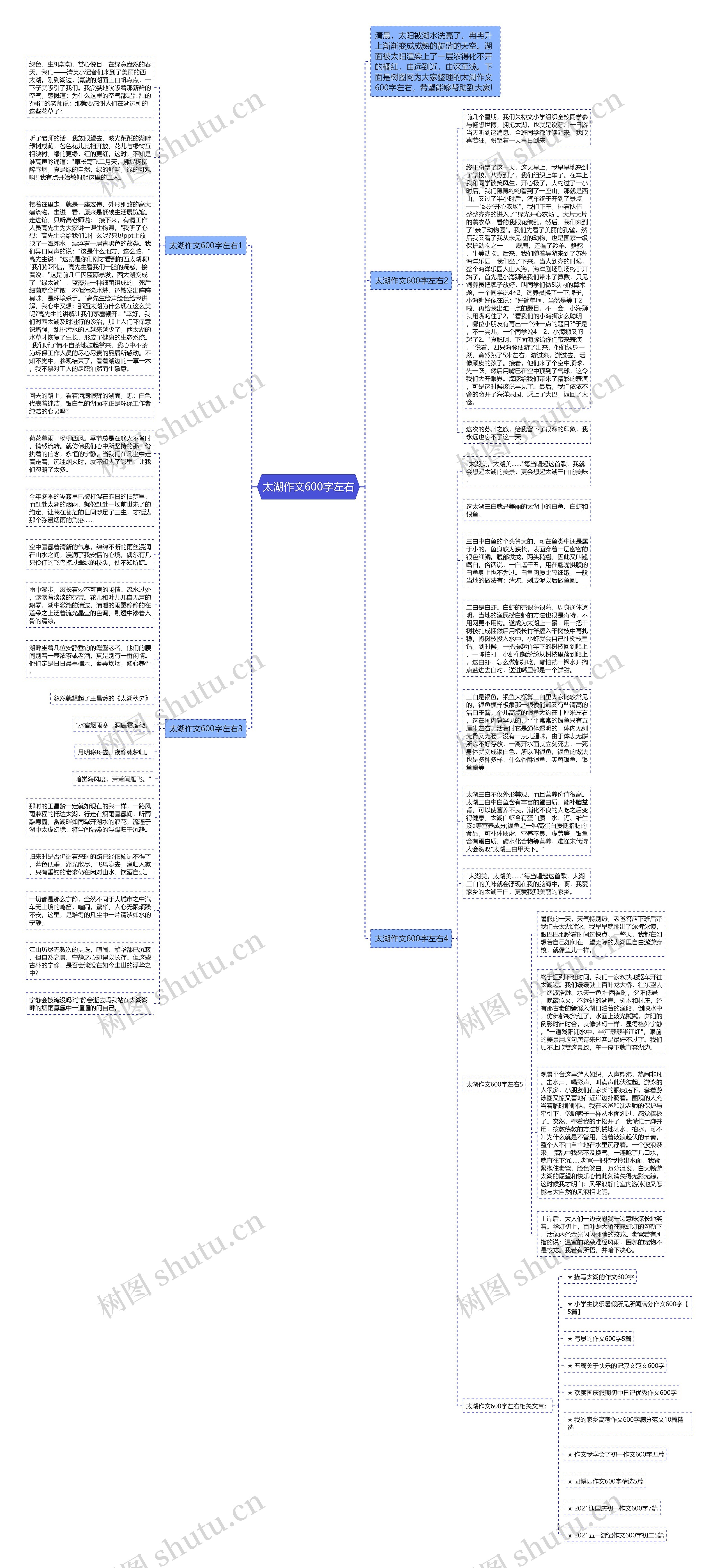太湖作文600字左右思维导图