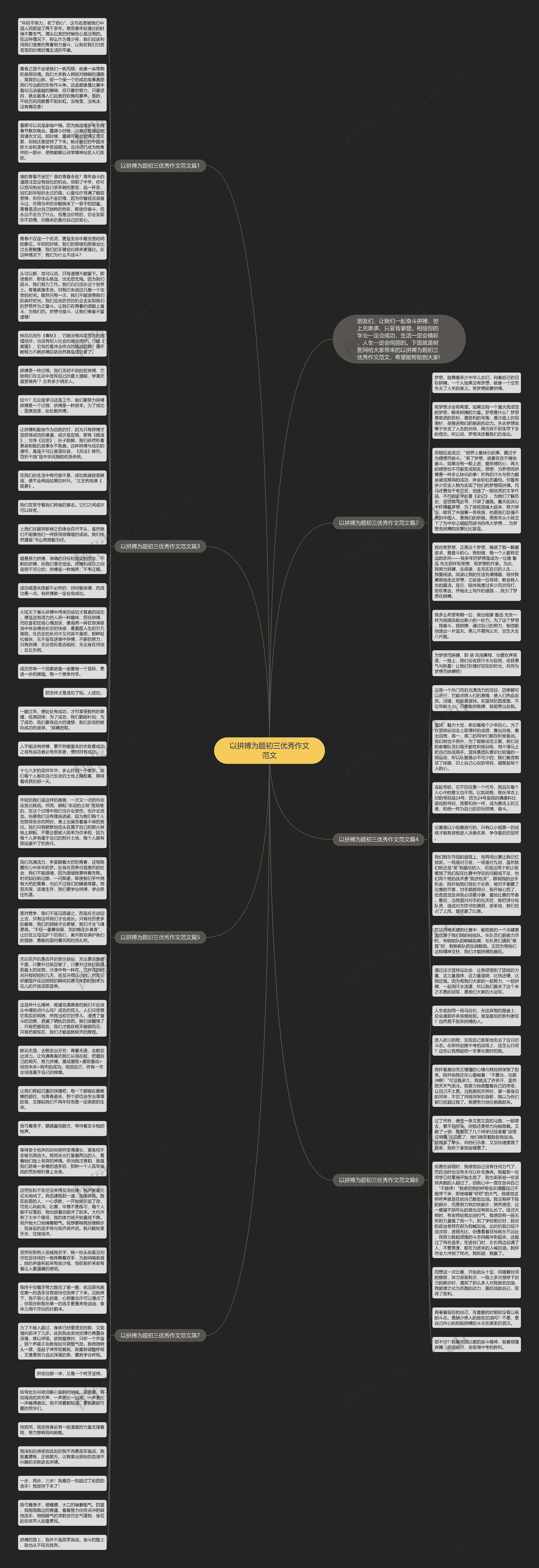 以拼搏为题初三优秀作文范文思维导图