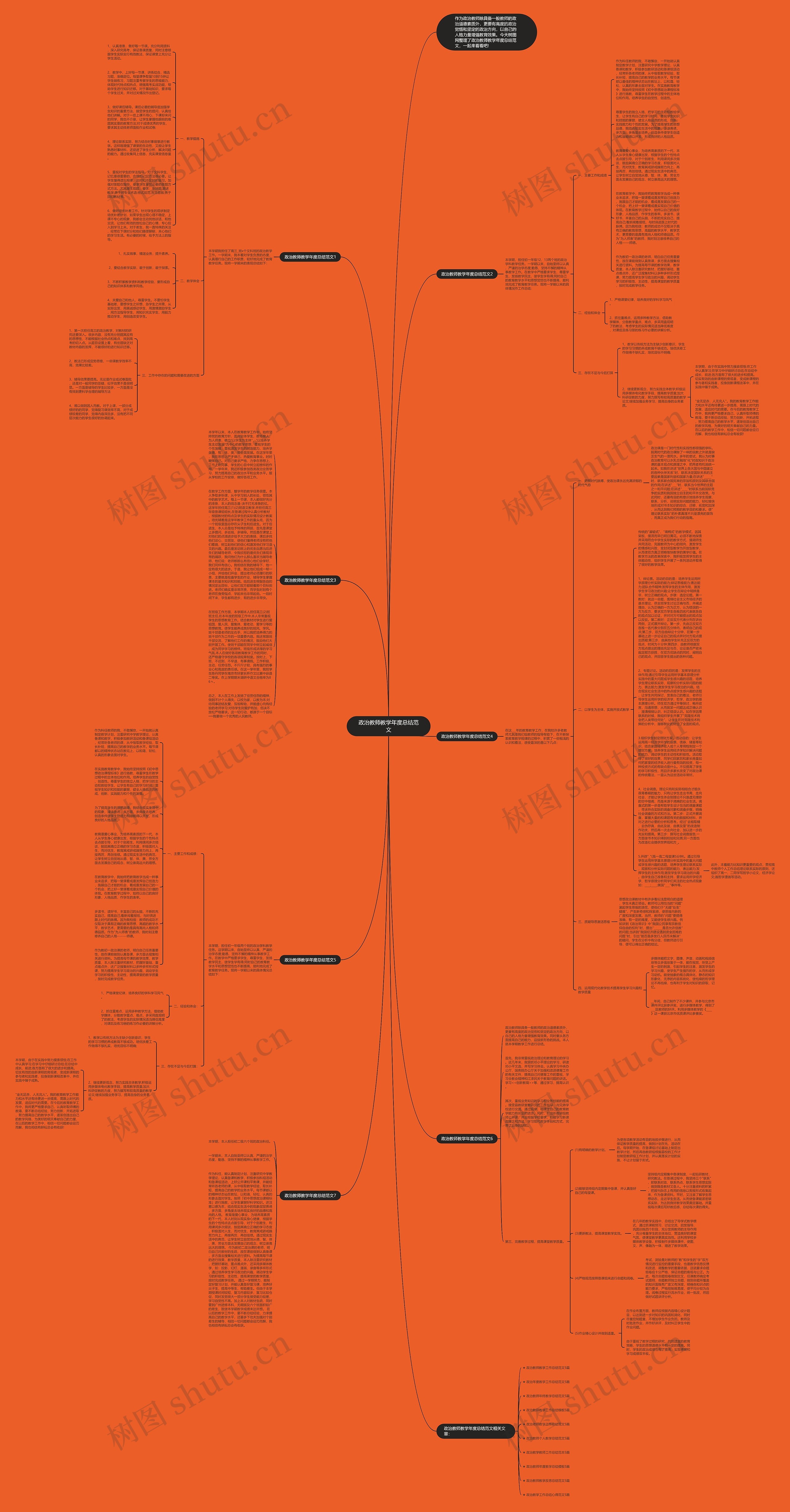 政治教师教学年度总结范文思维导图