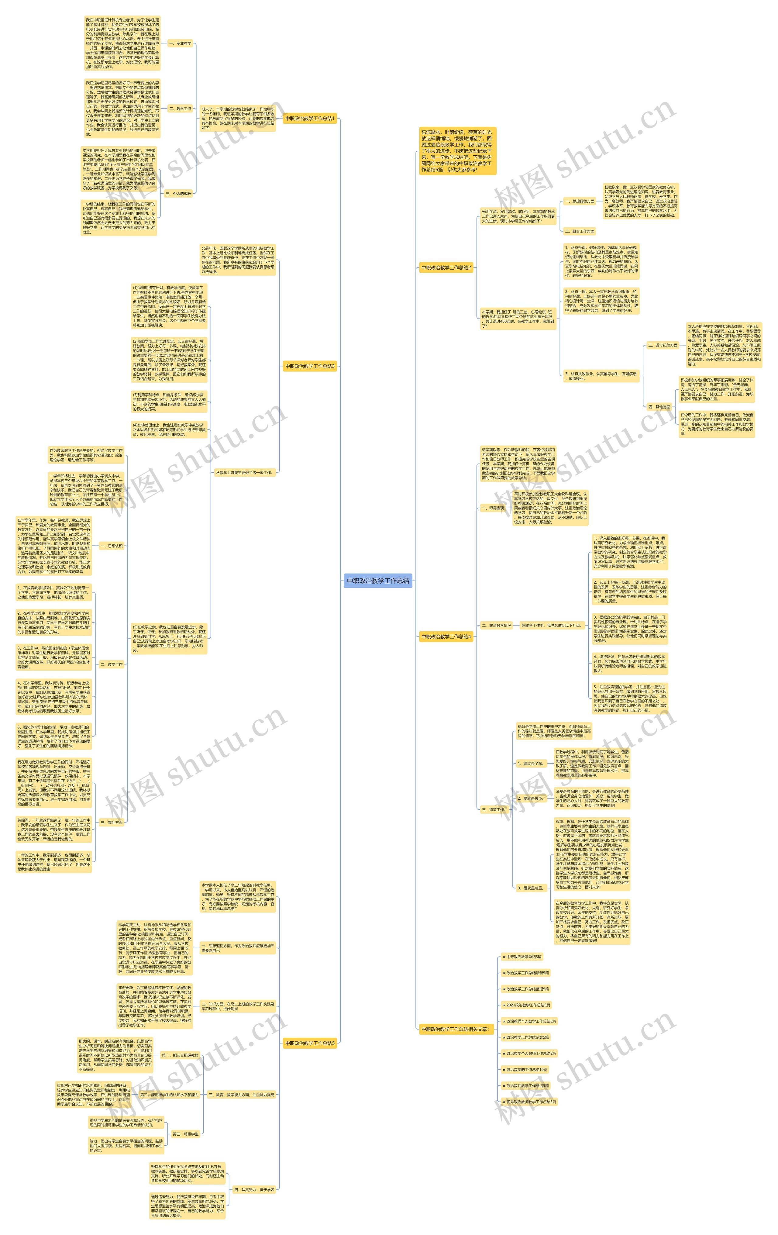 中职政治教学工作总结思维导图