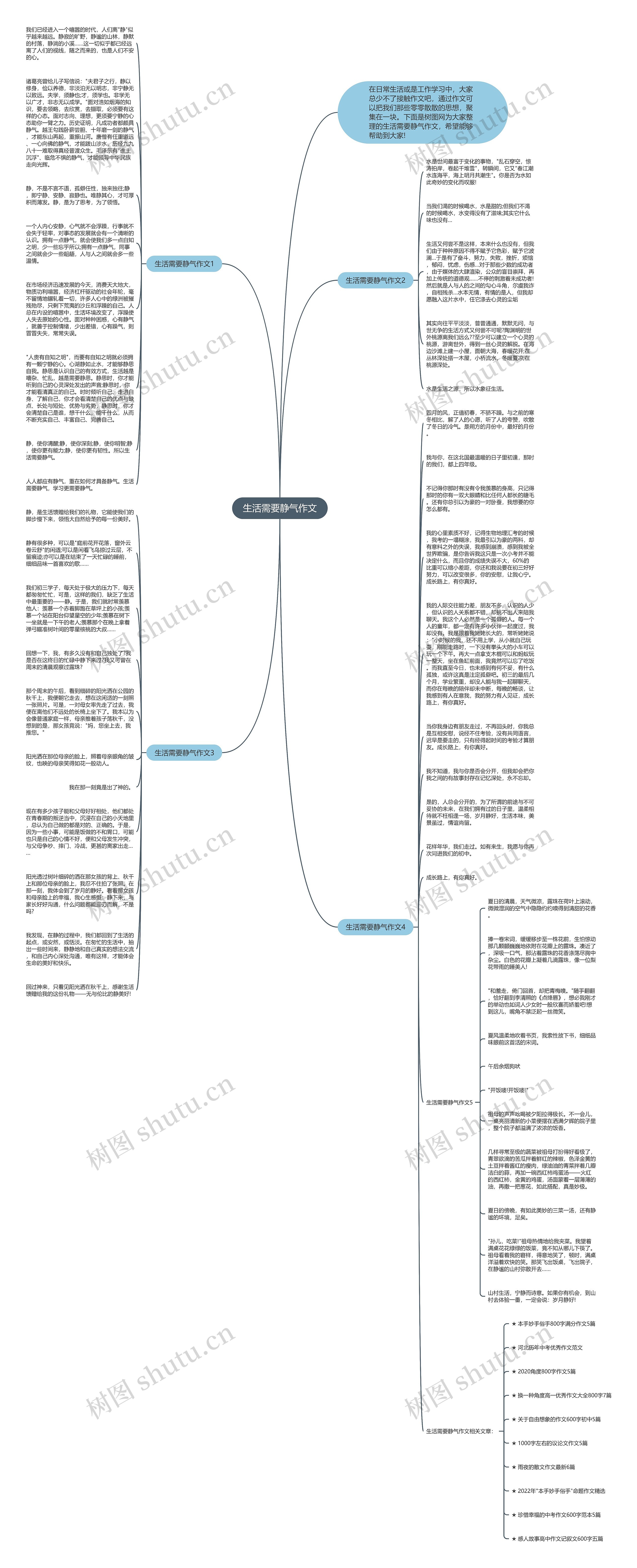 生活需要静气作文思维导图