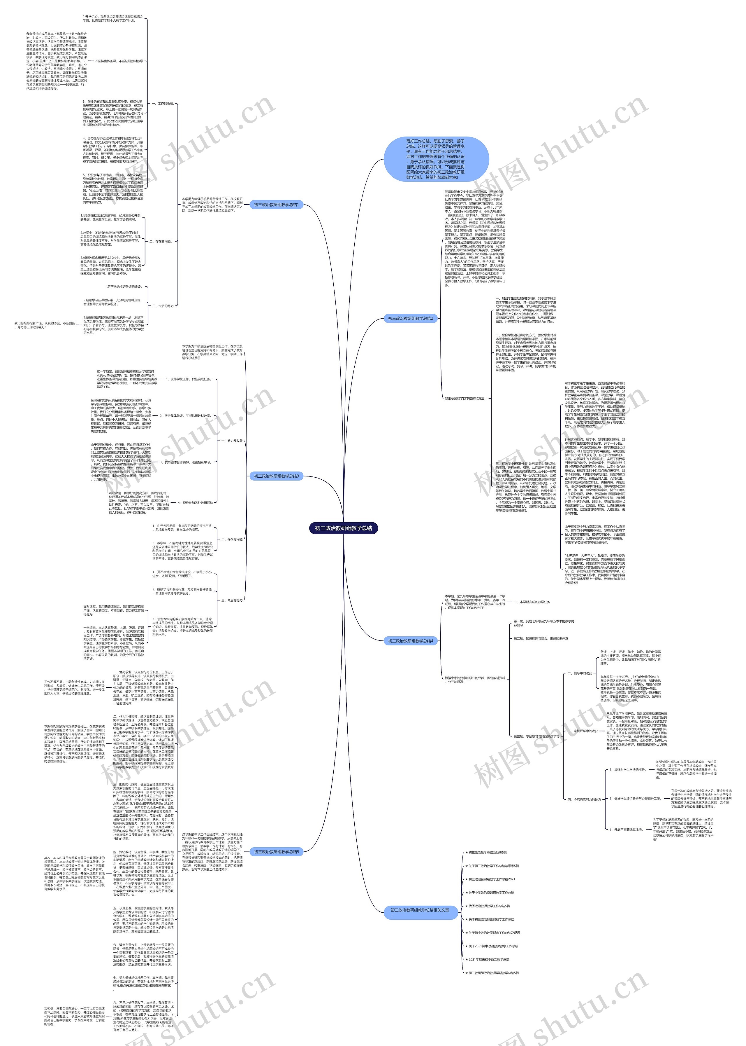 初三政治教研组教学总结思维导图