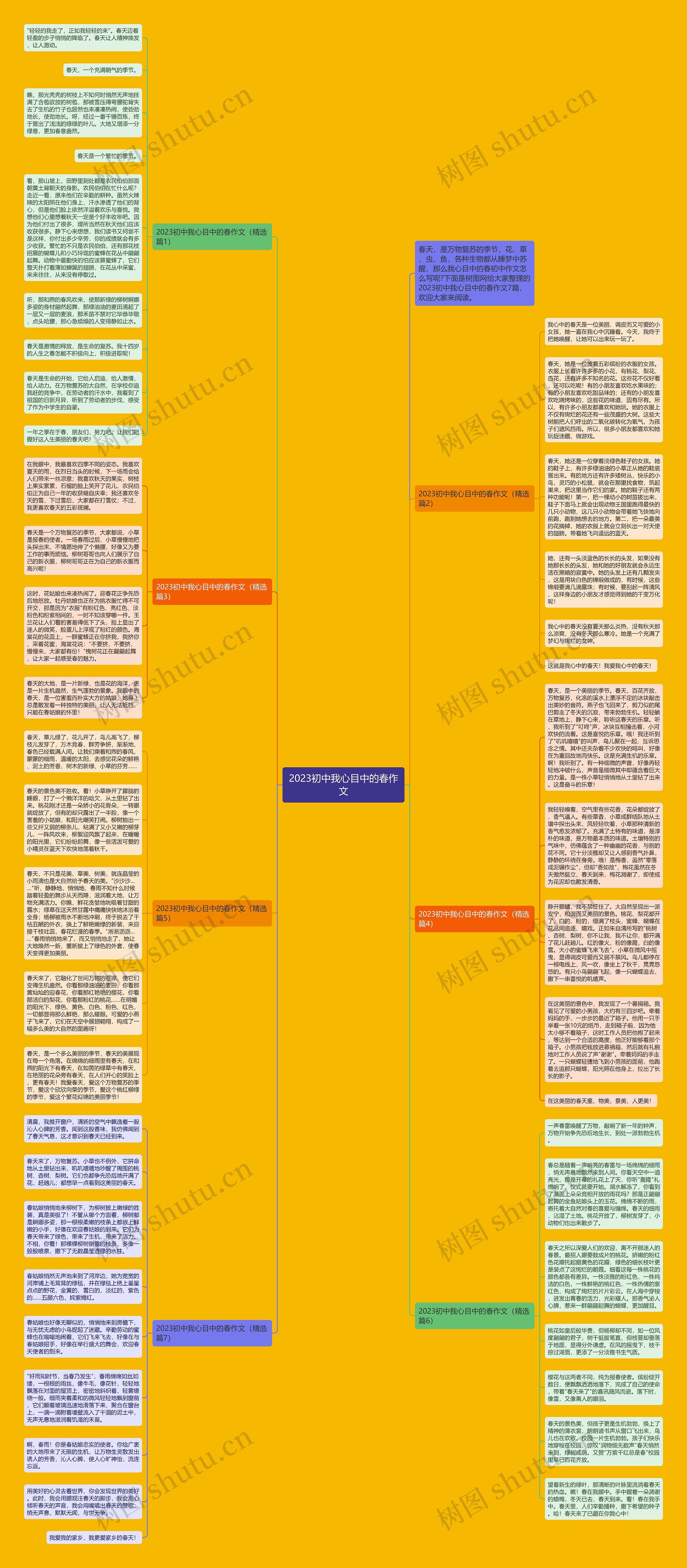 2023初中我心目中的春作文思维导图