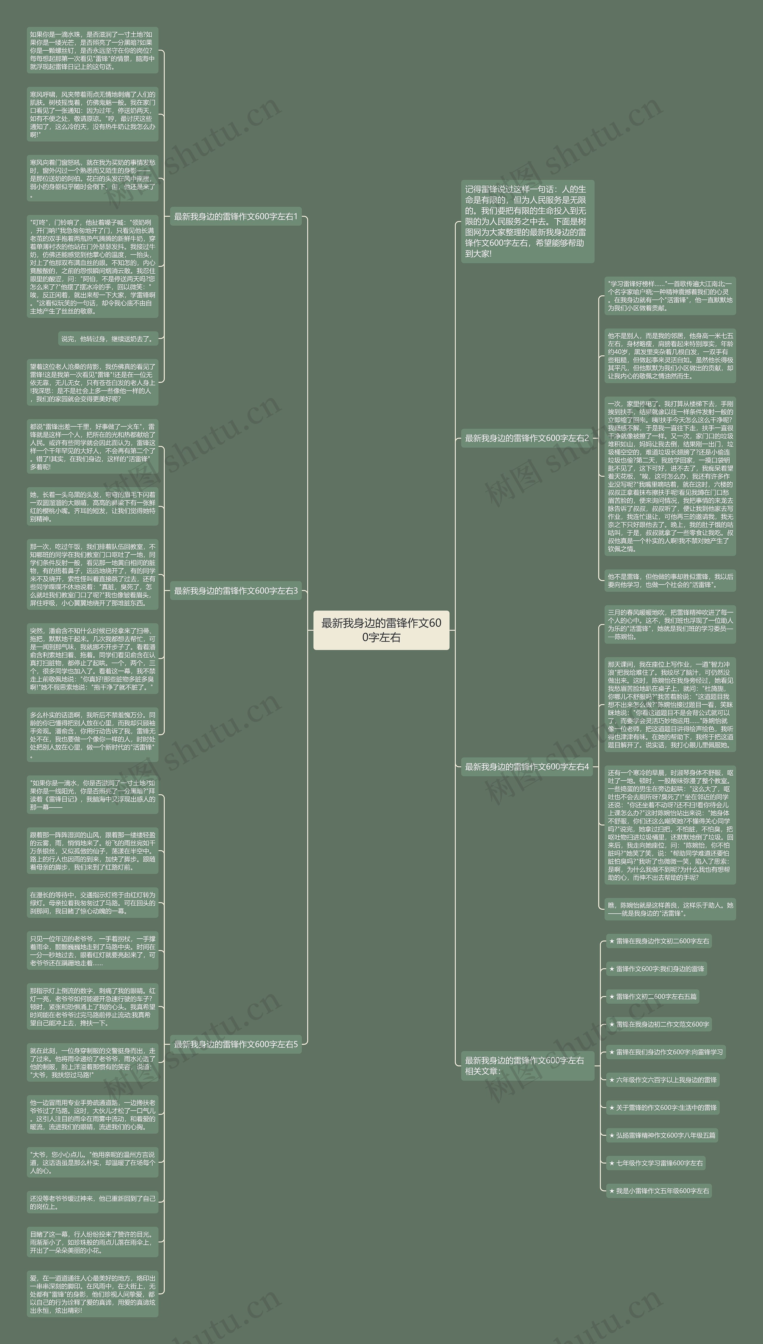 最新我身边的雷锋作文600字左右思维导图