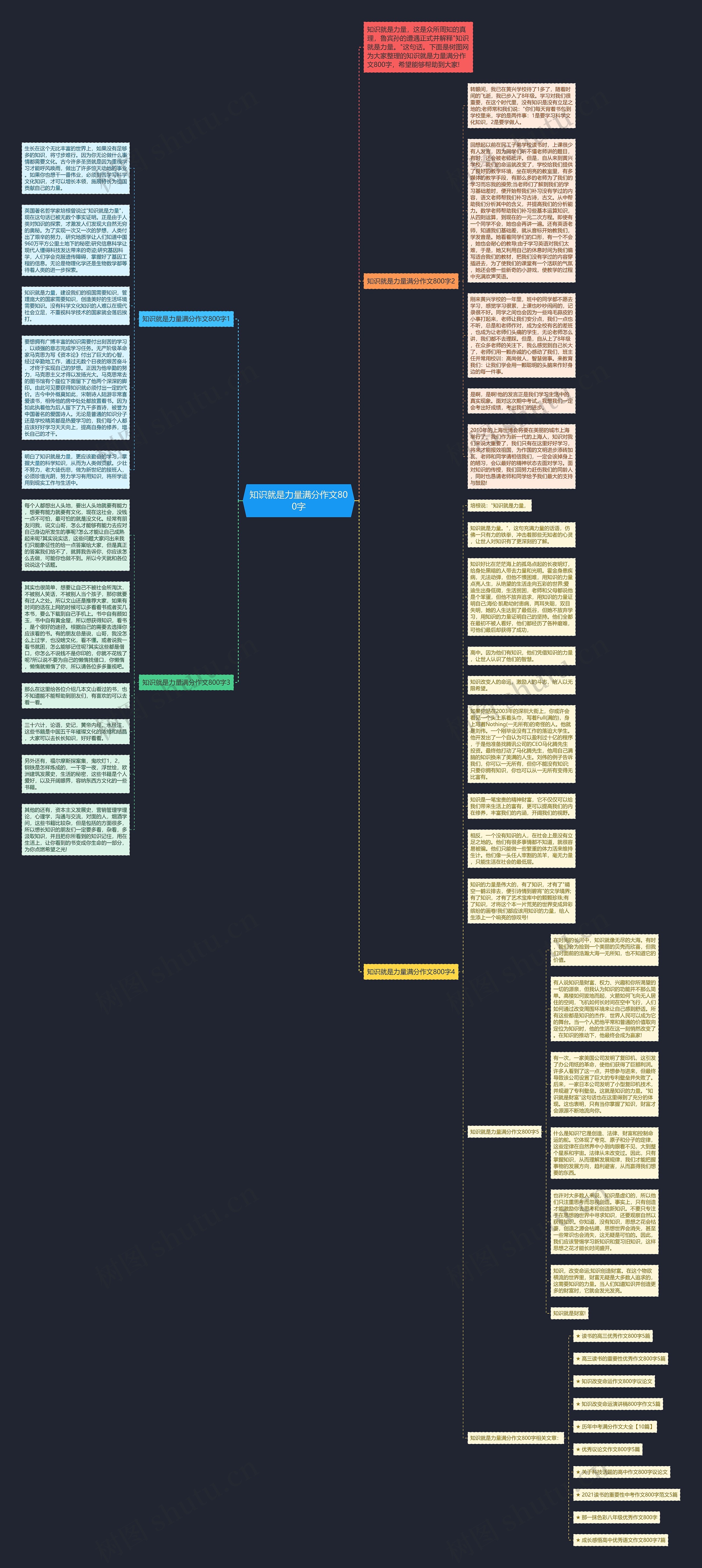 知识就是力量满分作文800字思维导图