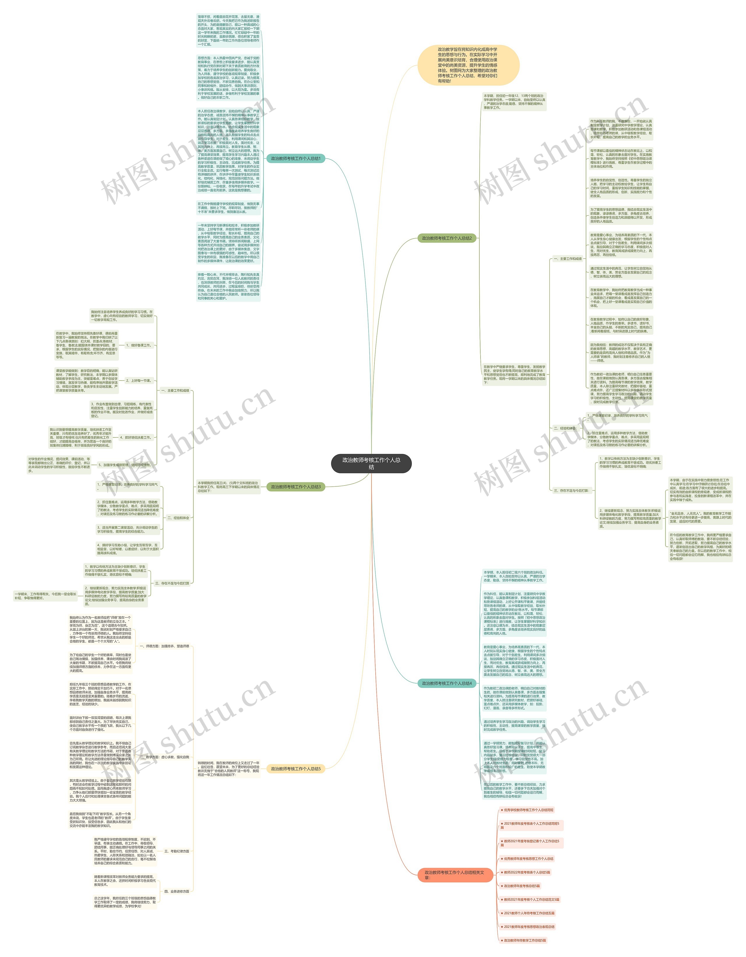 政治教师考核工作个人总结思维导图