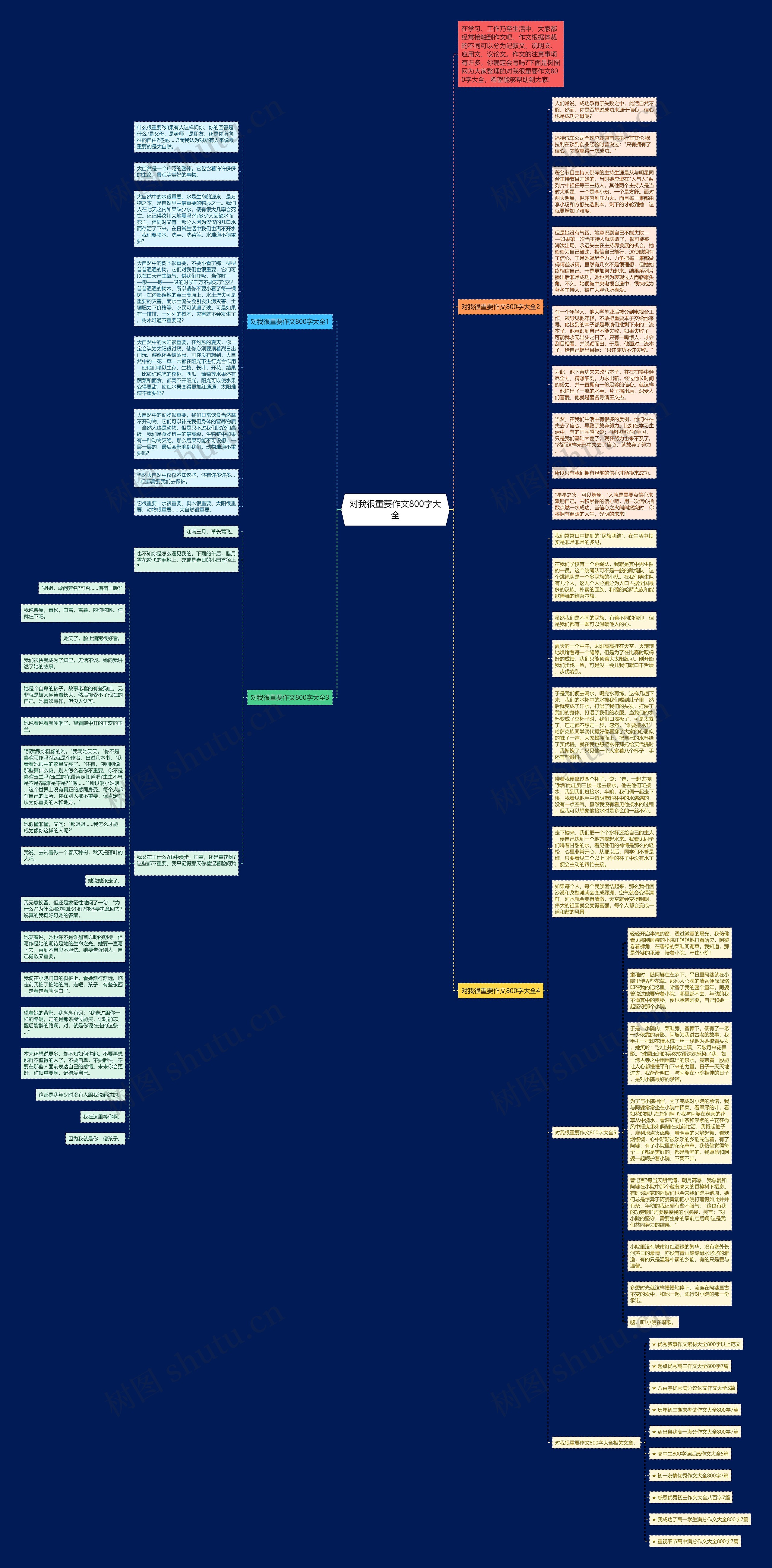 对我很重要作文800字大全思维导图