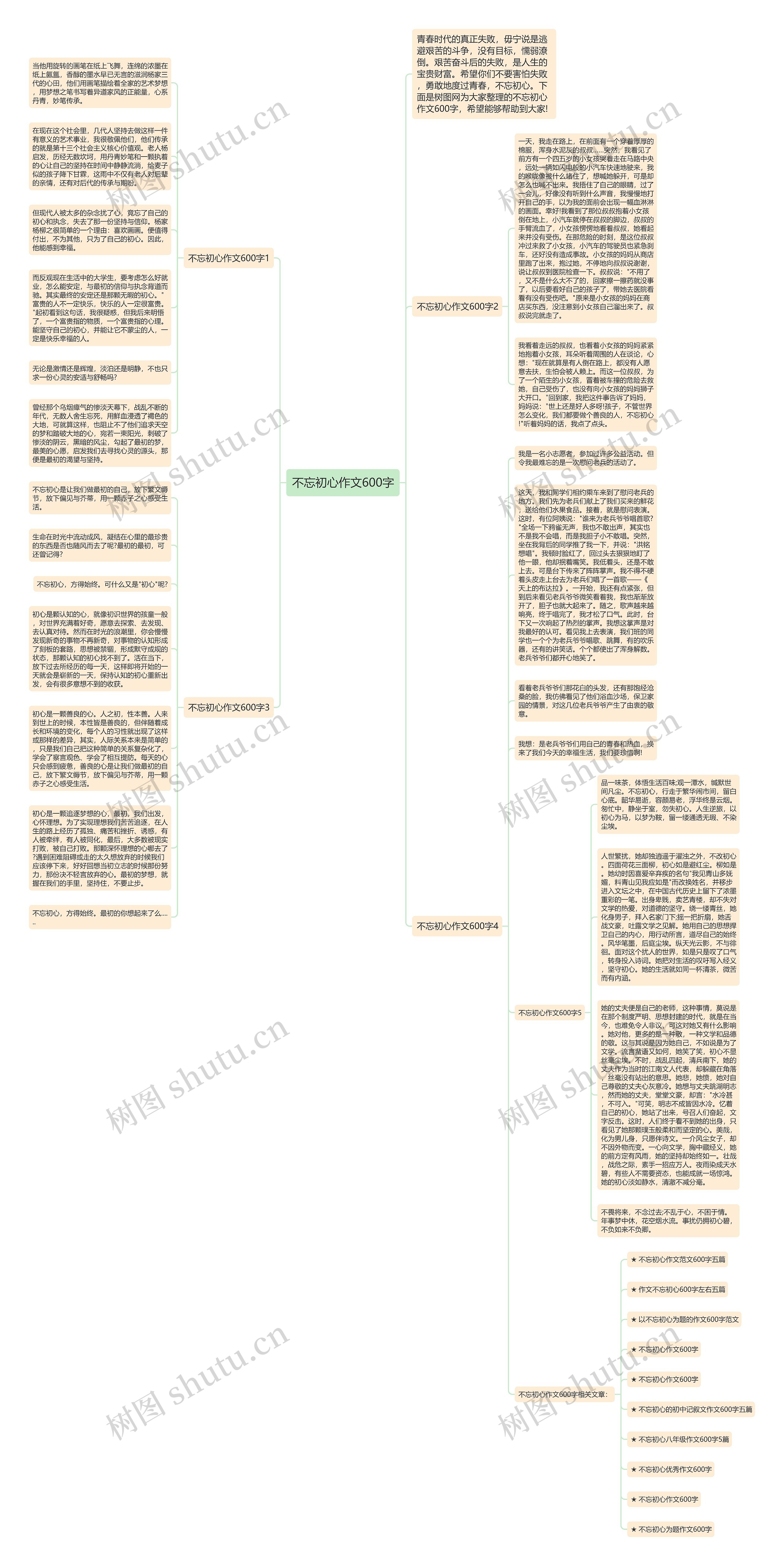 不忘初心作文600字思维导图
