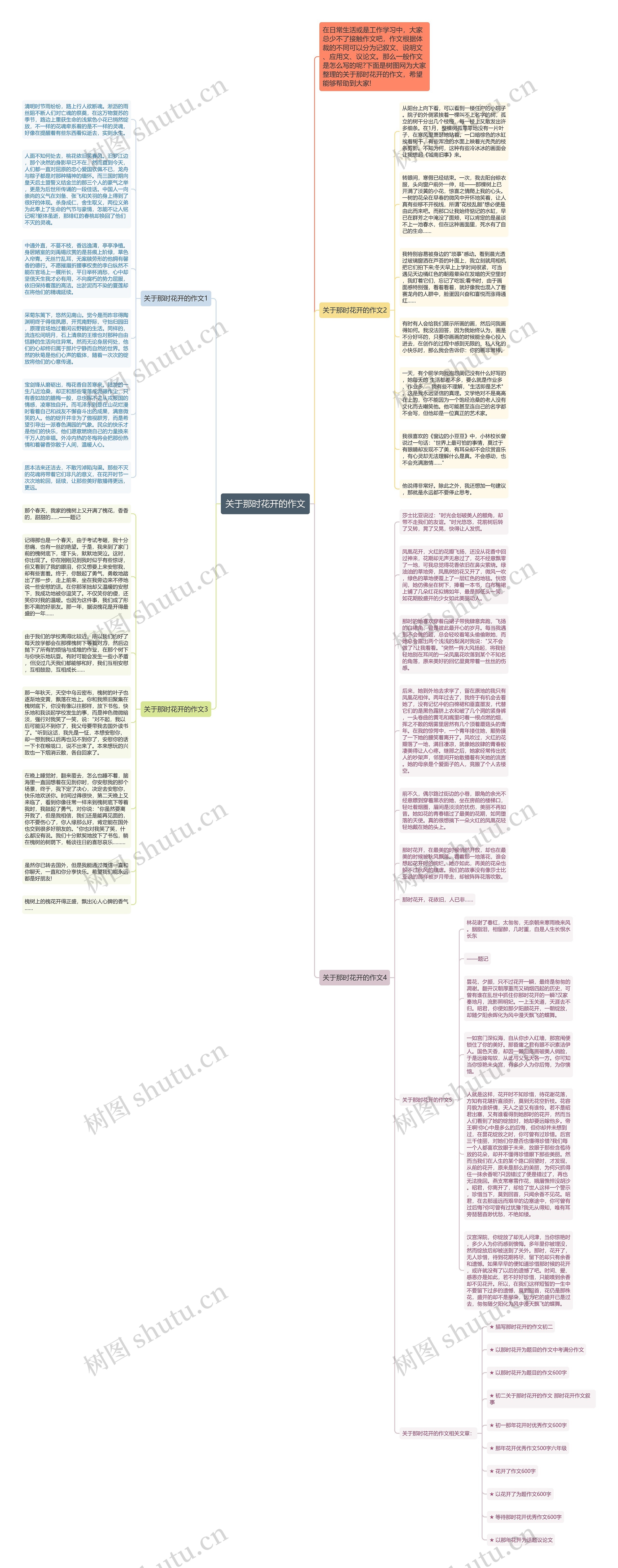 关于那时花开的作文思维导图
