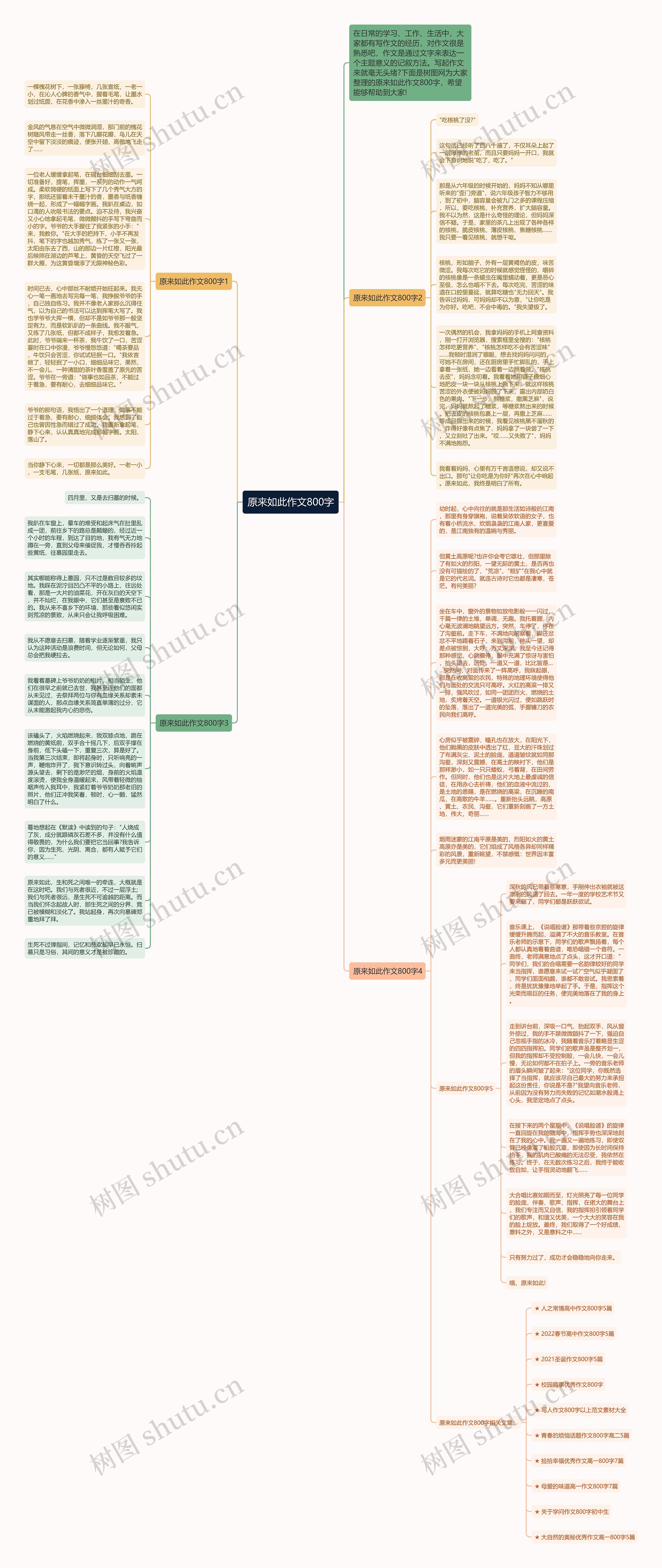 原来如此作文800字思维导图