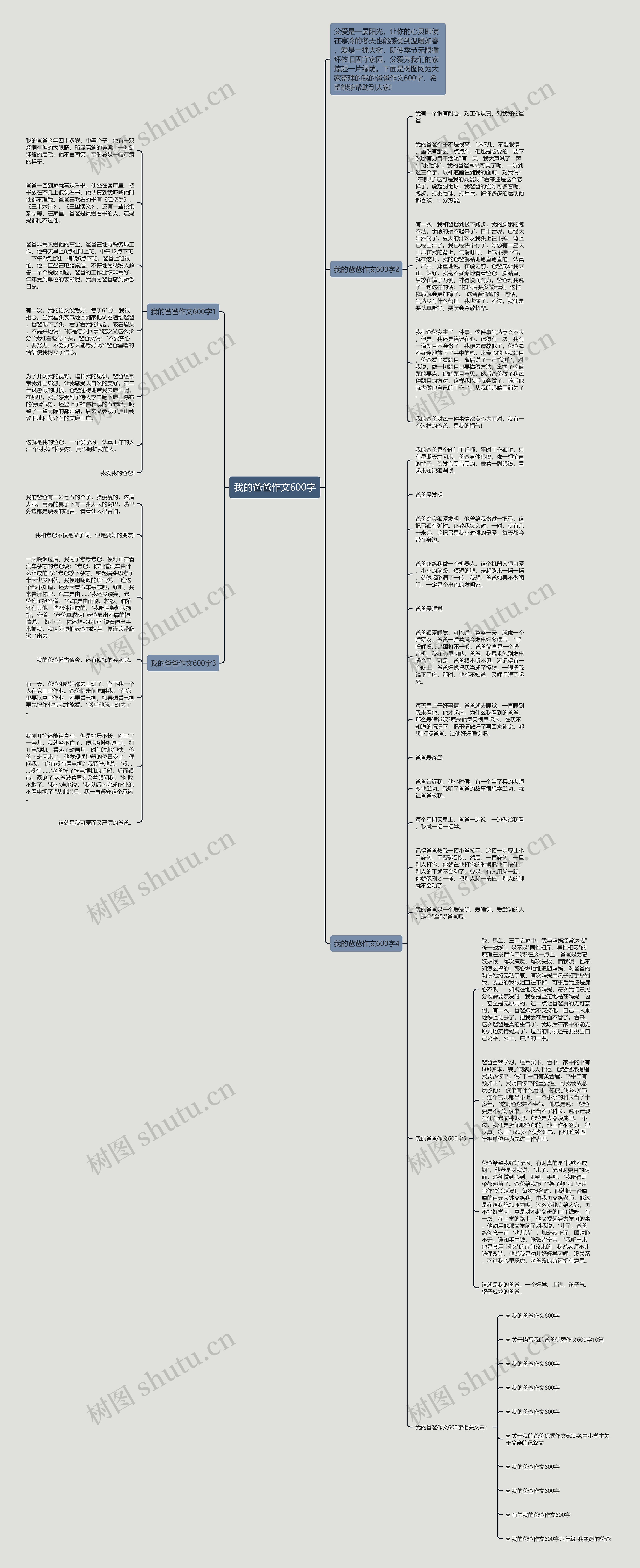 我的爸爸作文600字思维导图