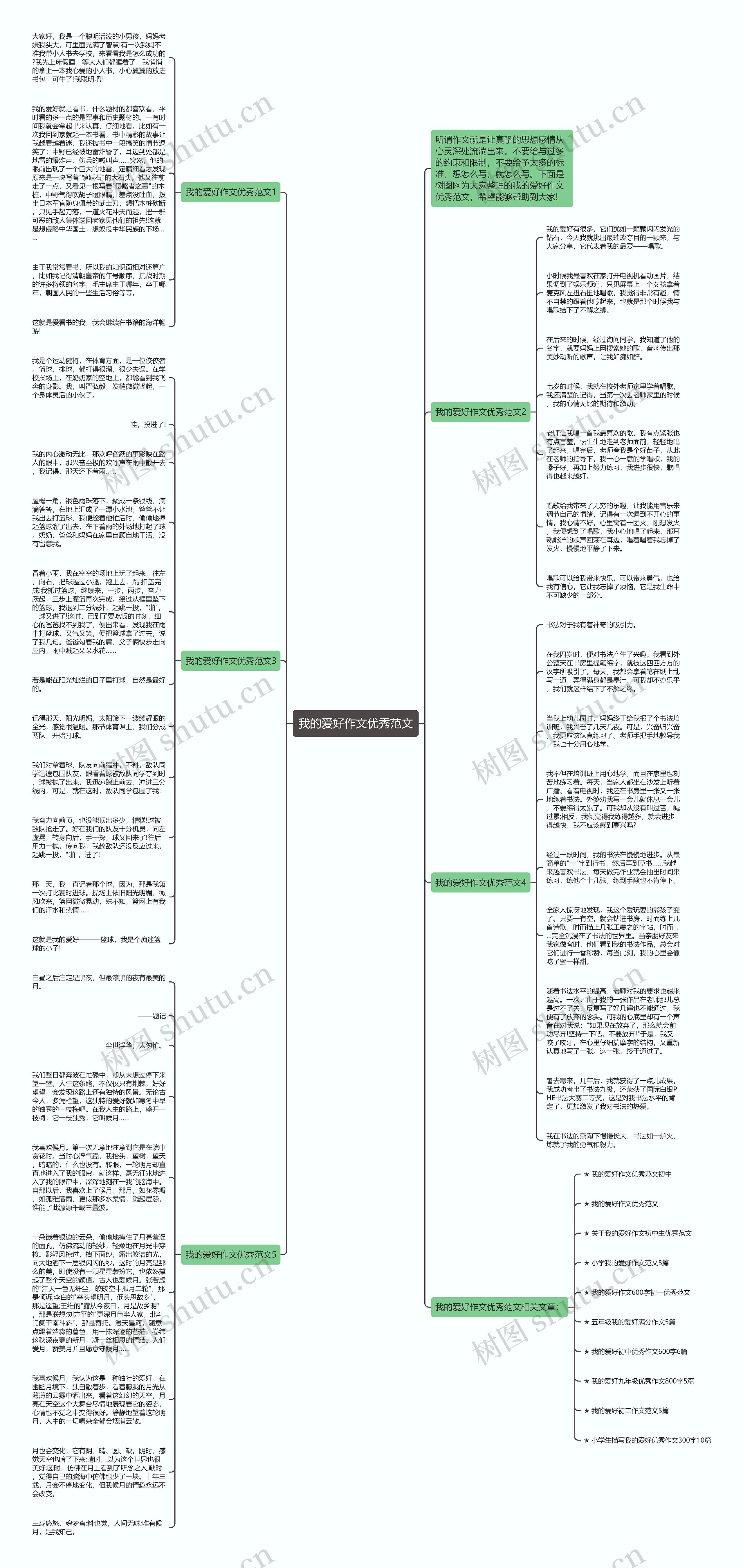 我的爱好作文优秀范文思维导图
