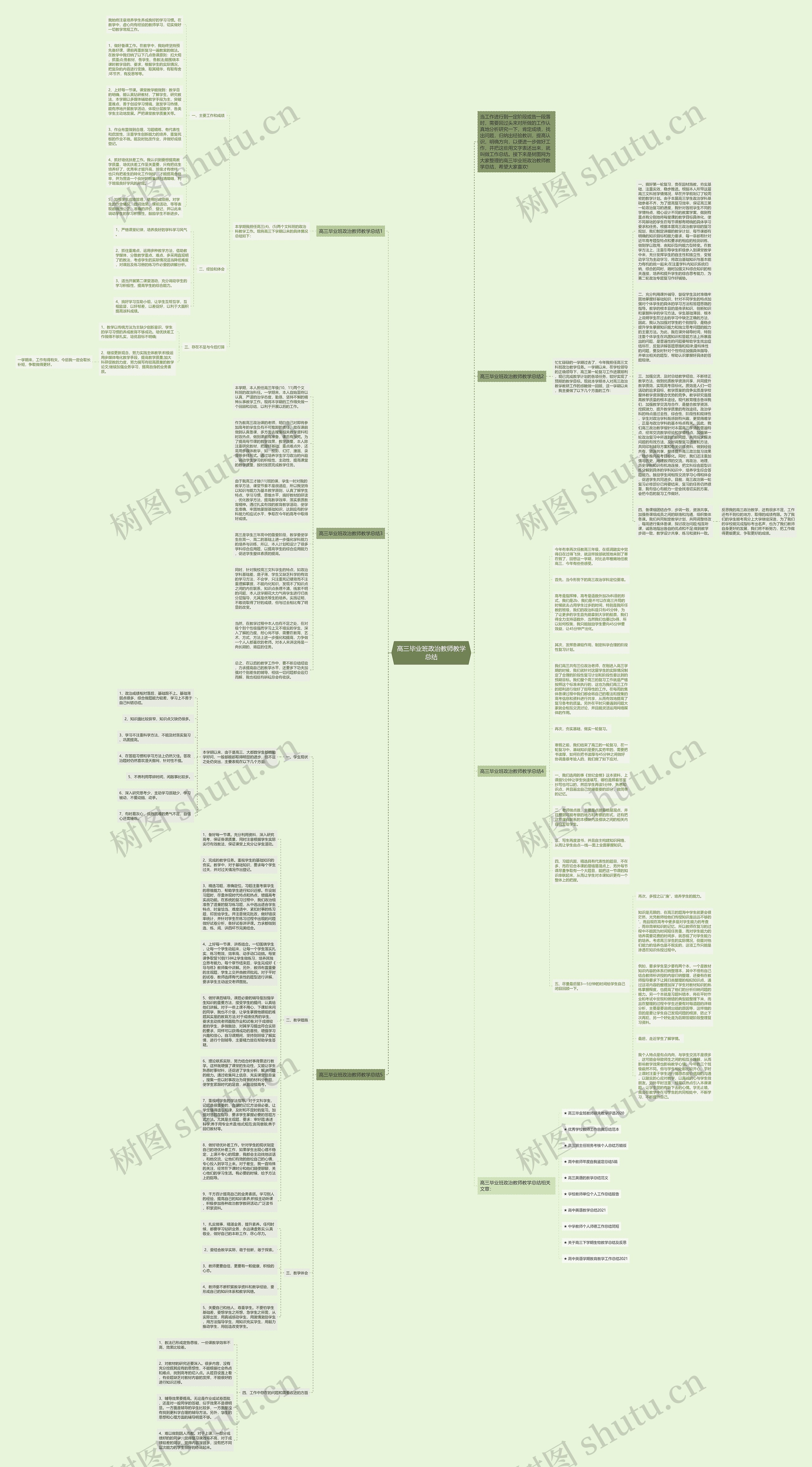 高三毕业班政治教师教学总结思维导图