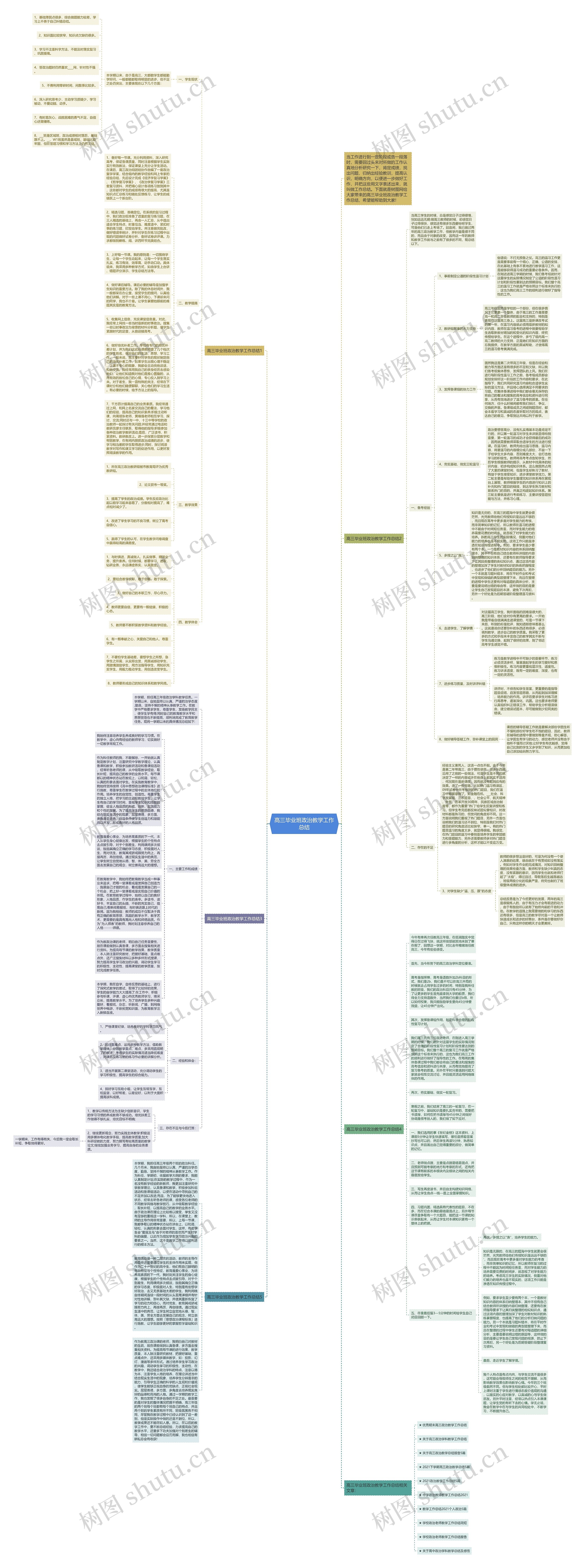高三毕业班政治教学工作总结思维导图