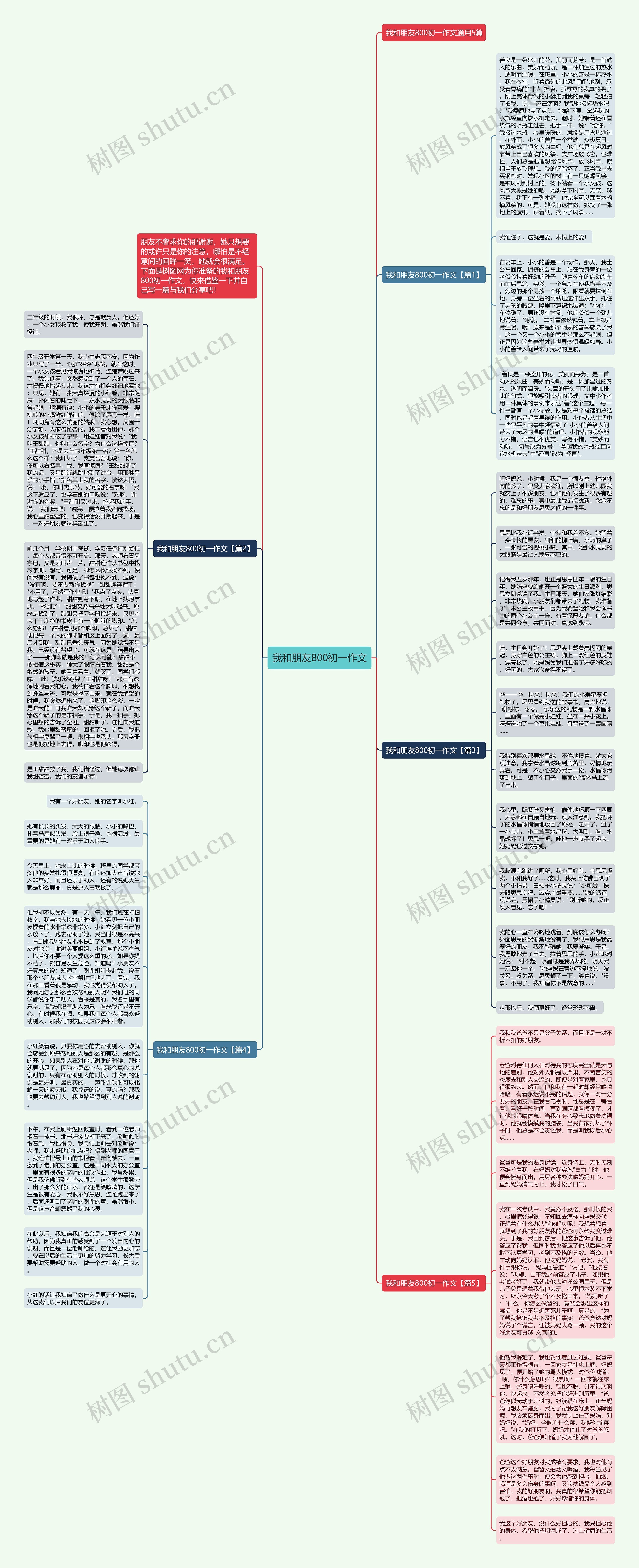 我和朋友800初一作文思维导图