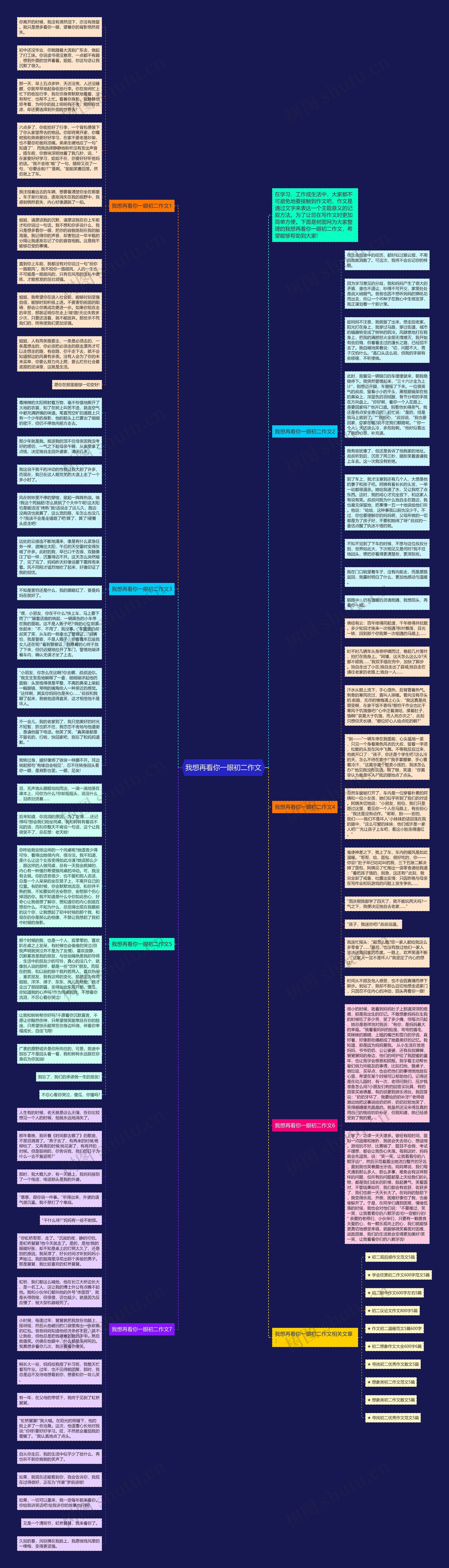 我想再看你一眼初二作文思维导图