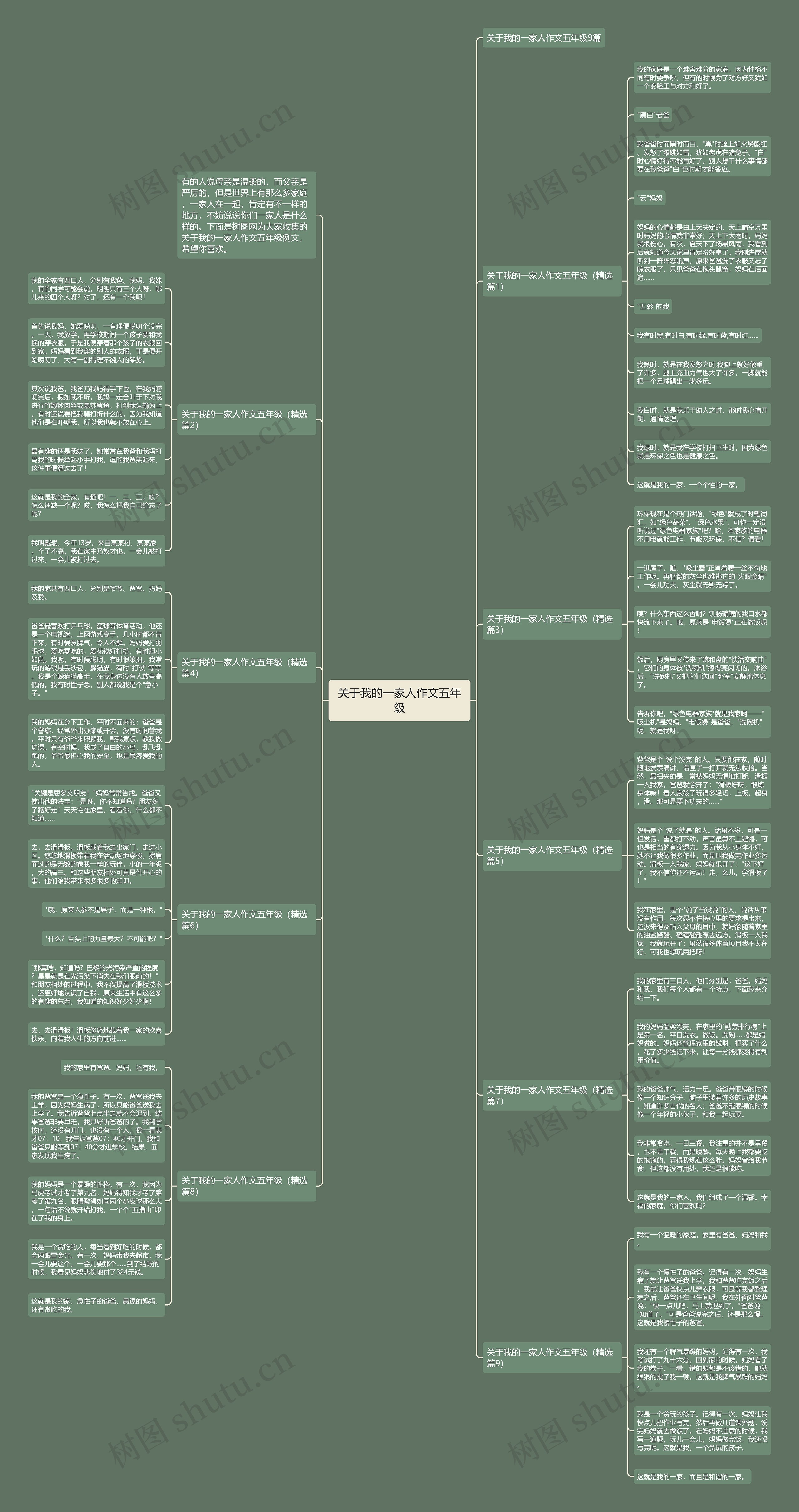 关于我的一家人作文五年级思维导图