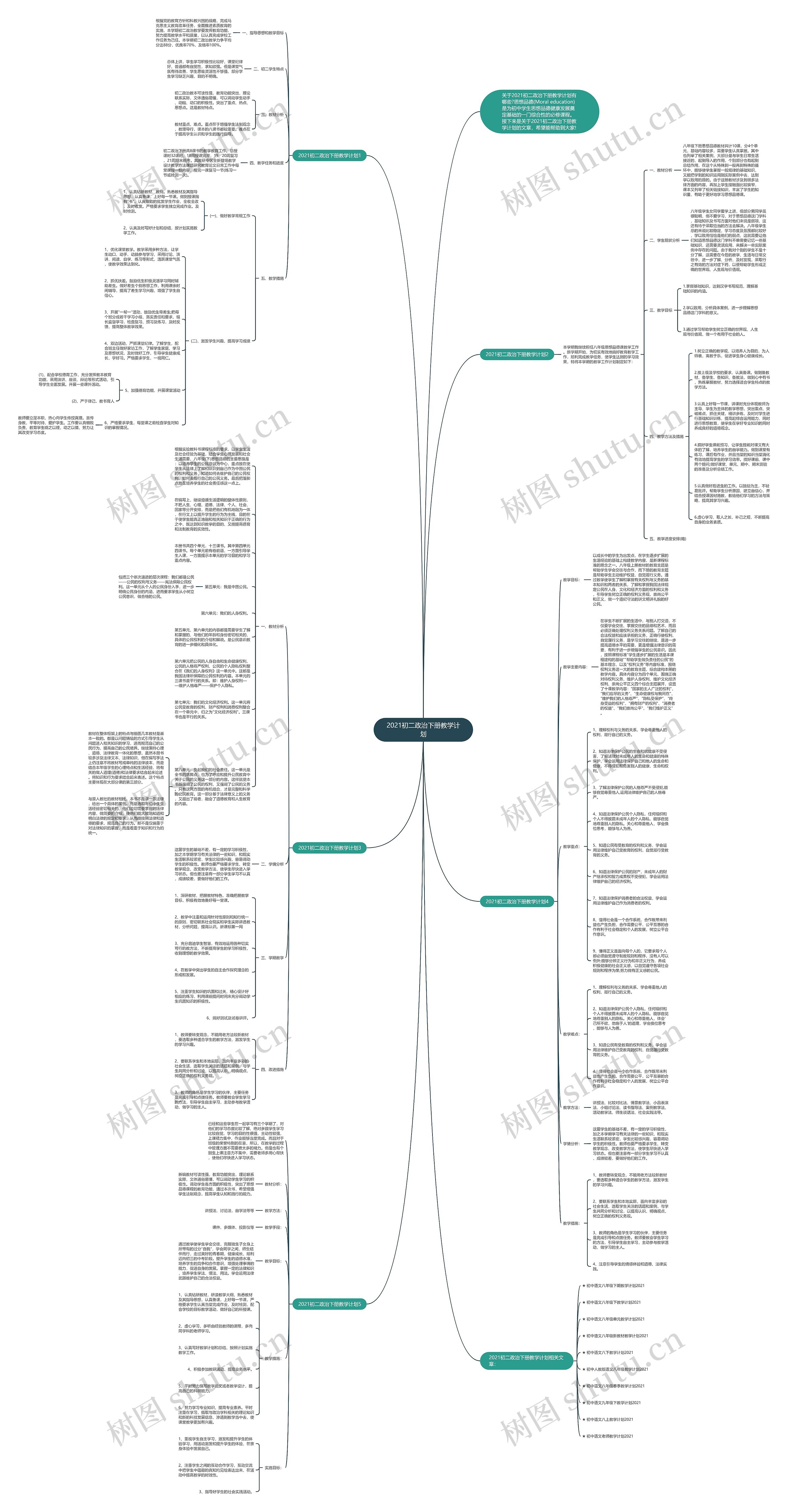 2021初二政治下册教学计划思维导图