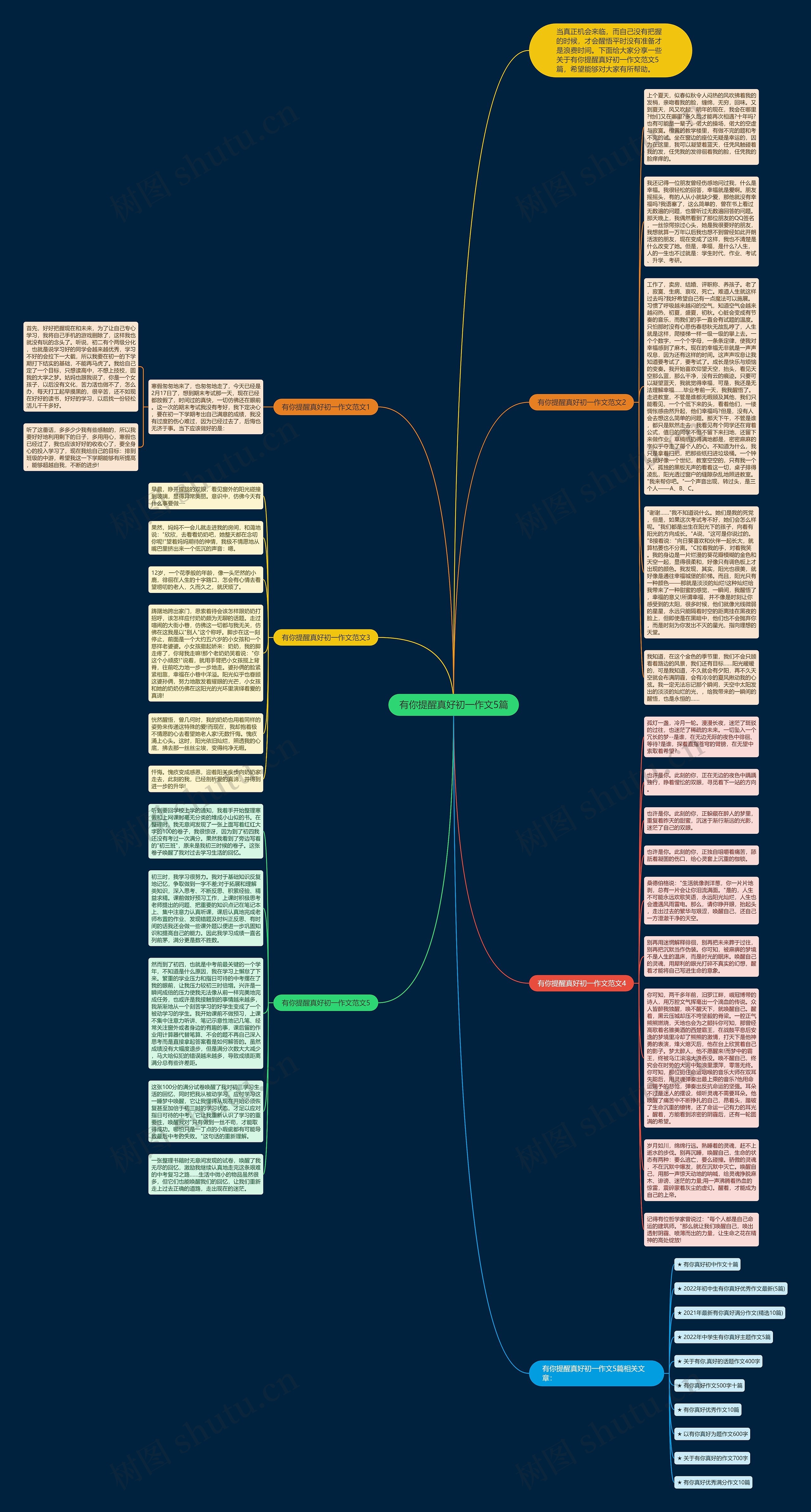 有你提醒真好初一作文5篇思维导图