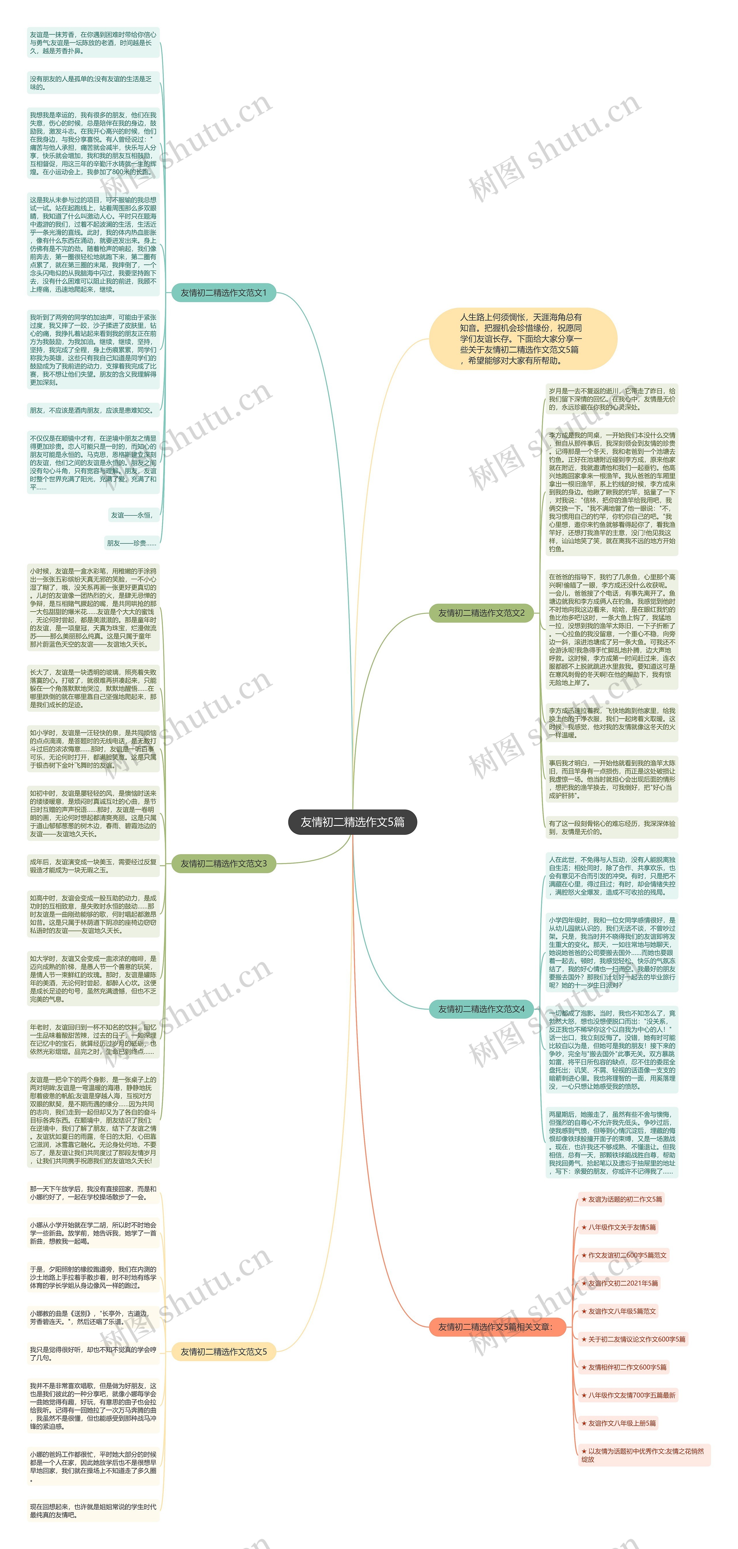 友情初二精选作文5篇思维导图