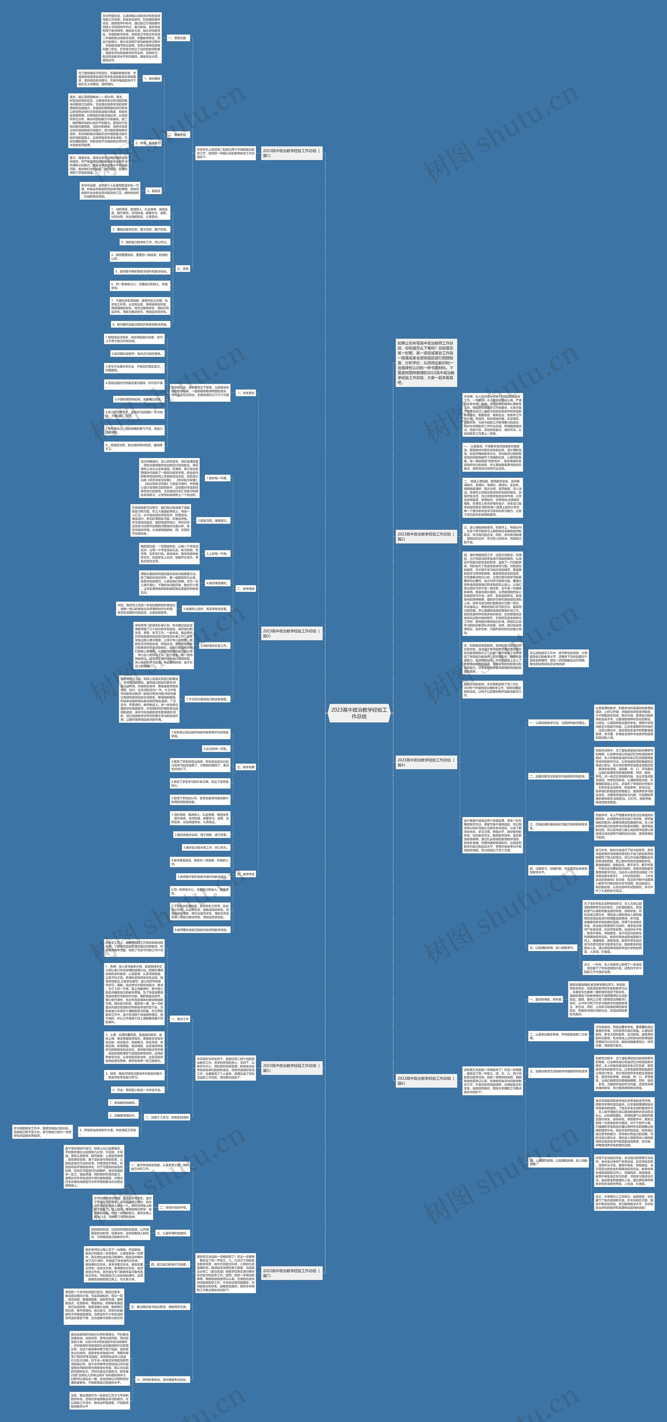 2023高中政治教学经验工作总结思维导图