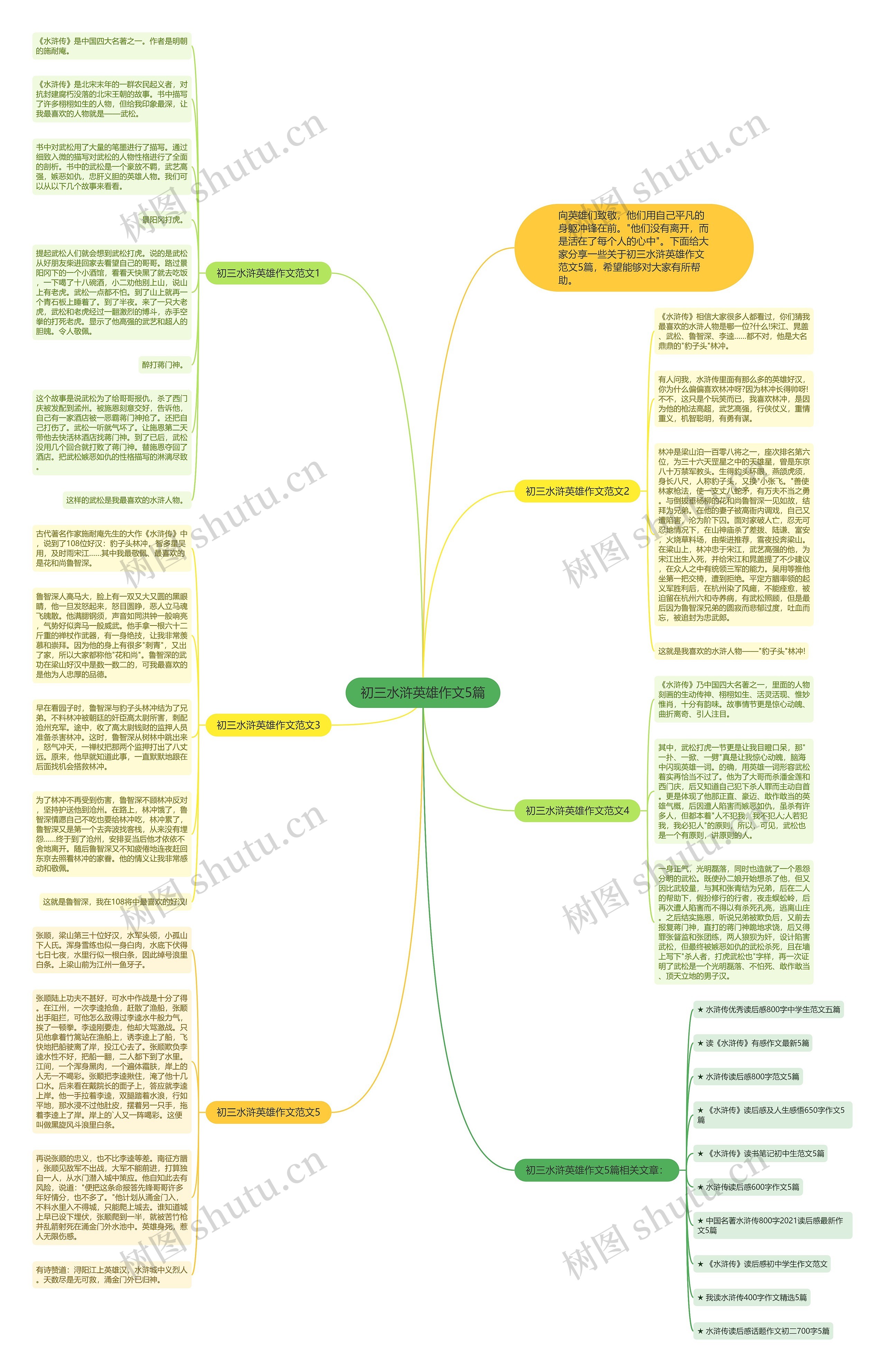 初三水浒英雄作文5篇思维导图