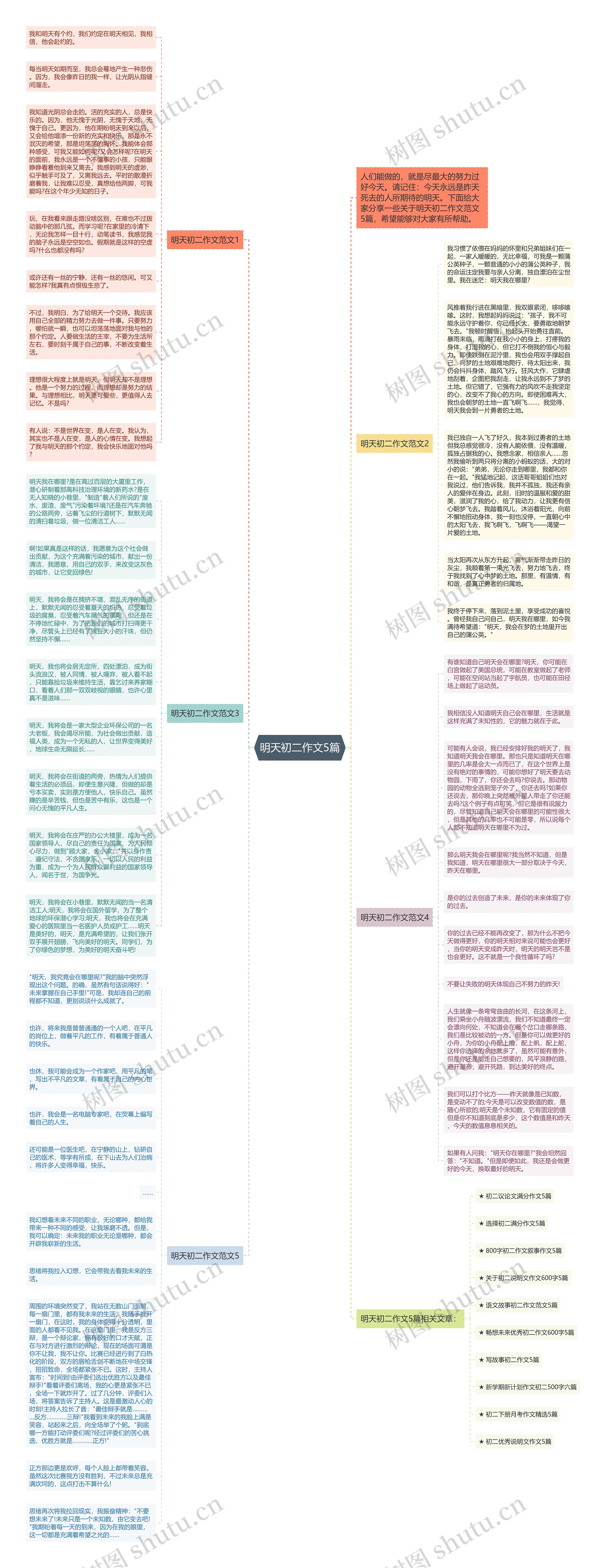 明天初二作文5篇思维导图