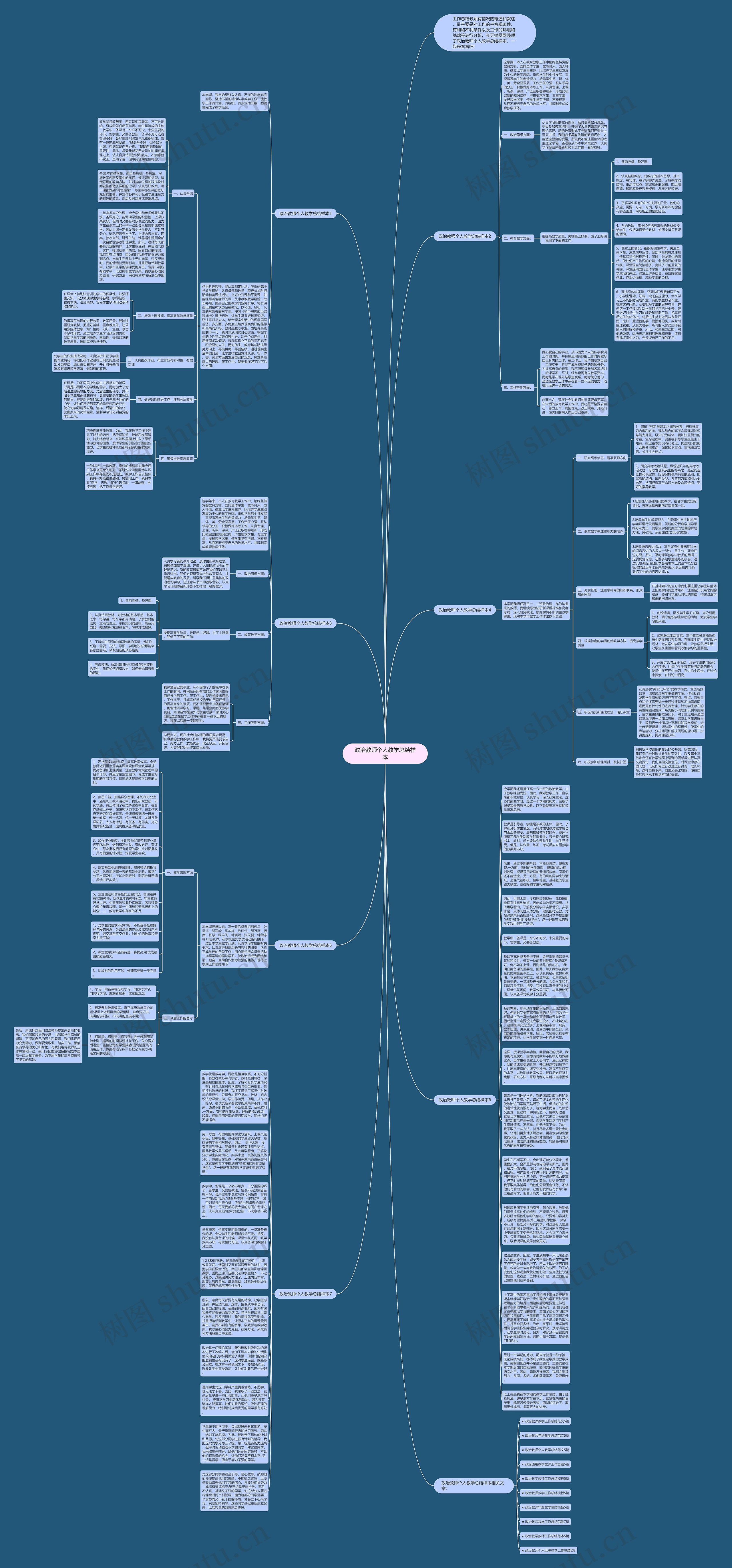 政治教师个人教学总结样本思维导图