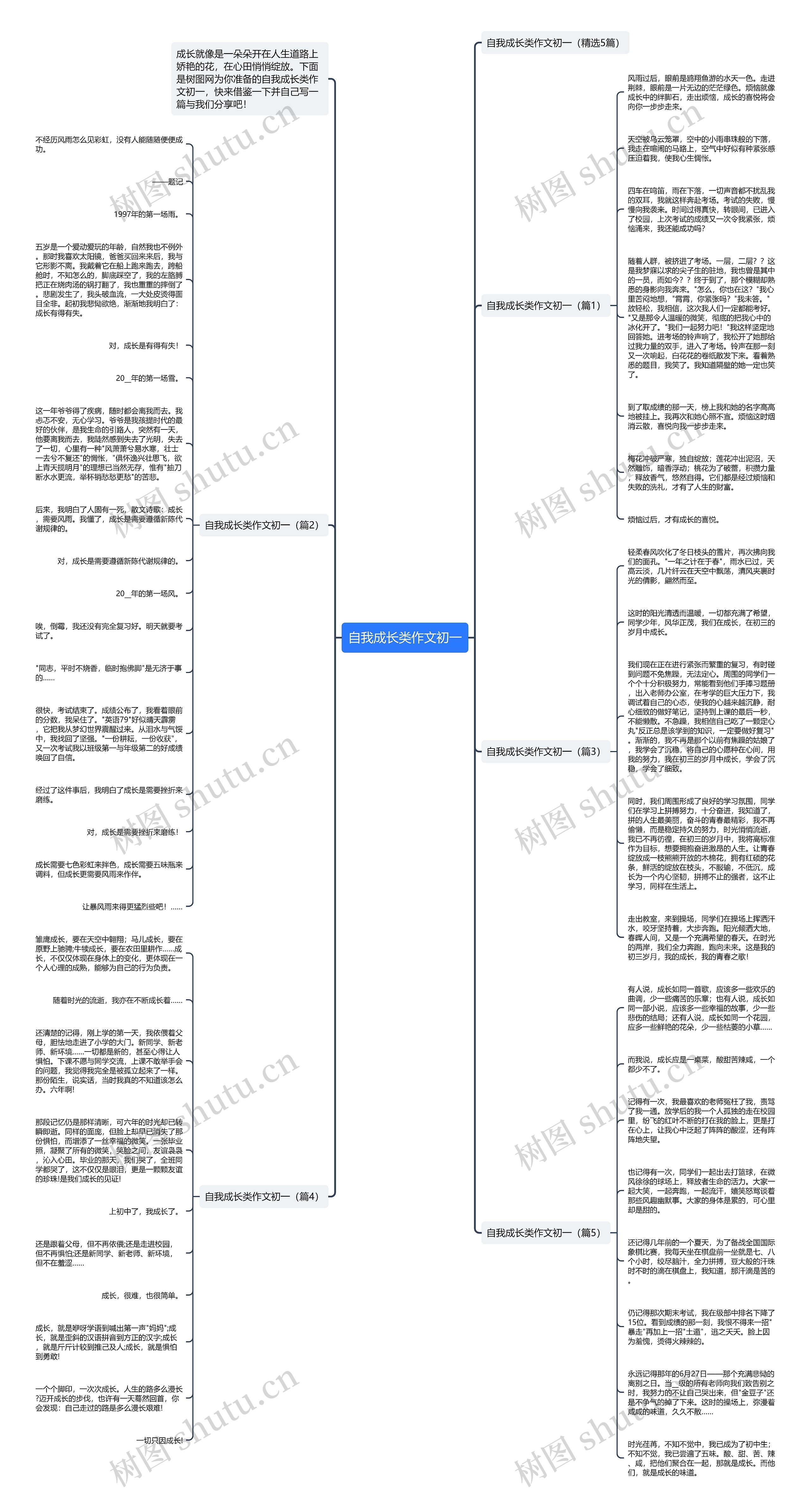 自我成长类作文初一思维导图