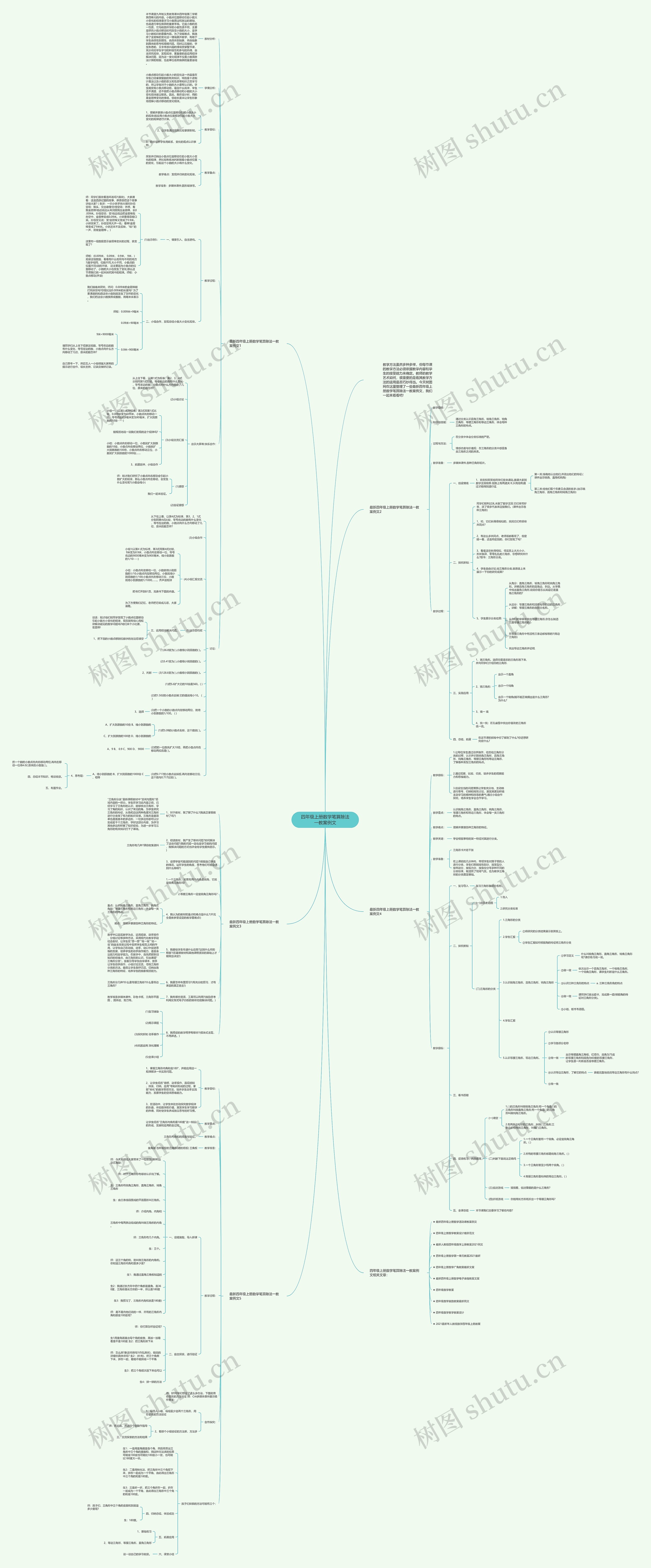 四年级上册数学笔算除法一教案例文思维导图