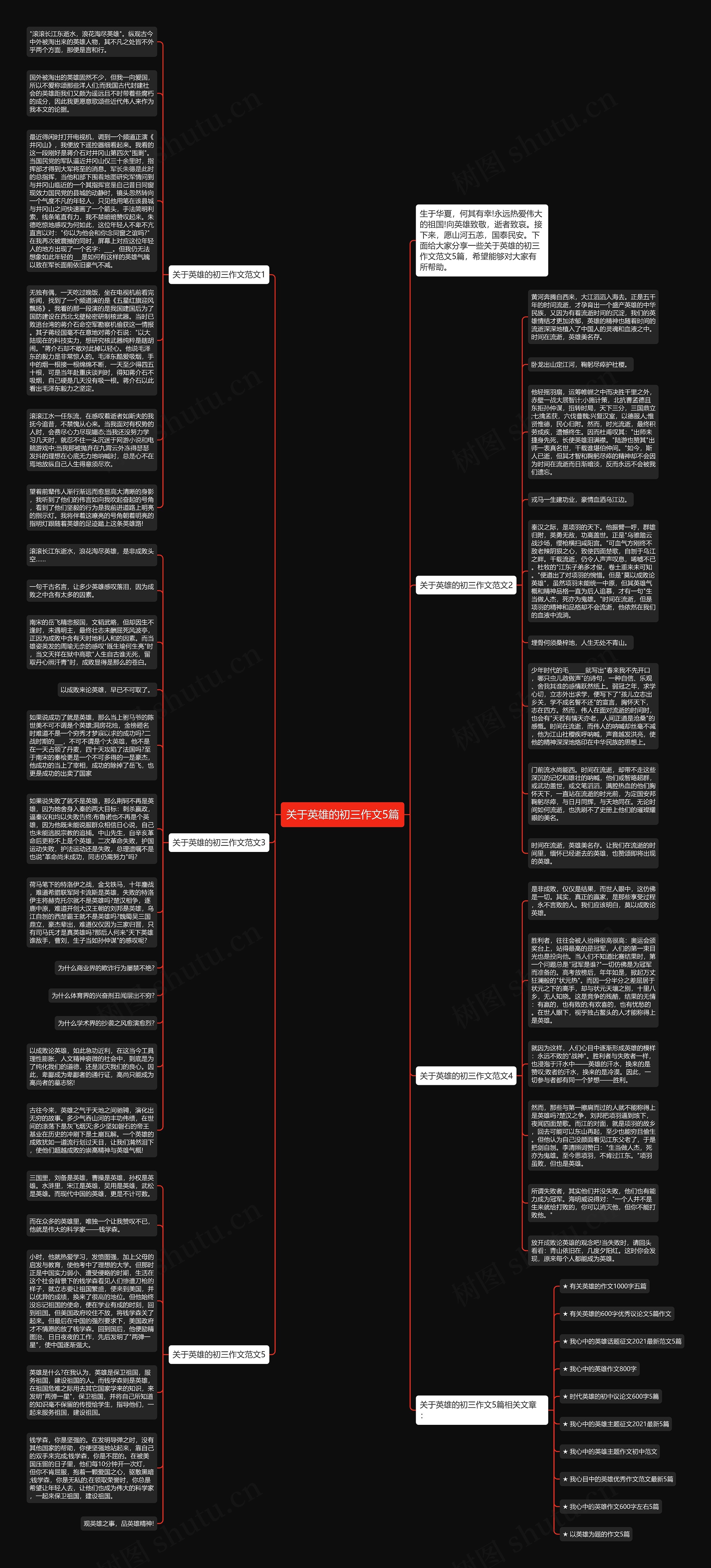 关于英雄的初三作文5篇思维导图