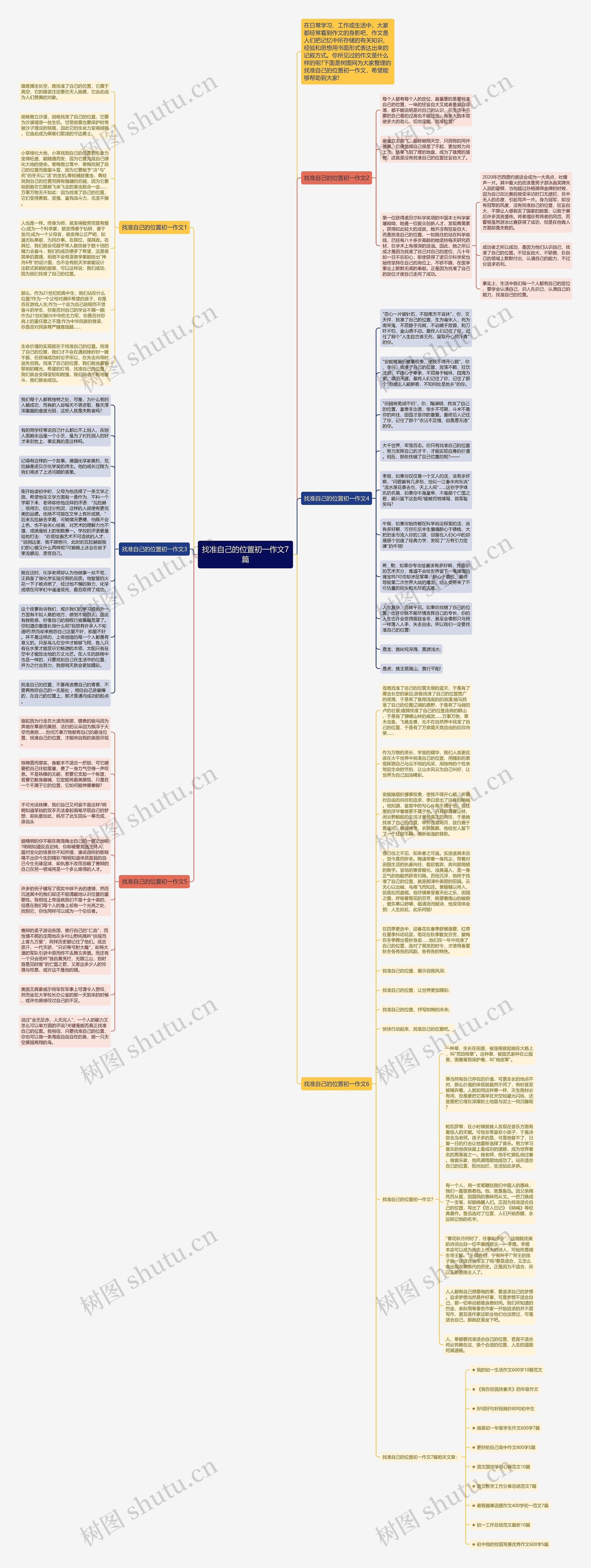 找准自己的位置初一作文7篇思维导图