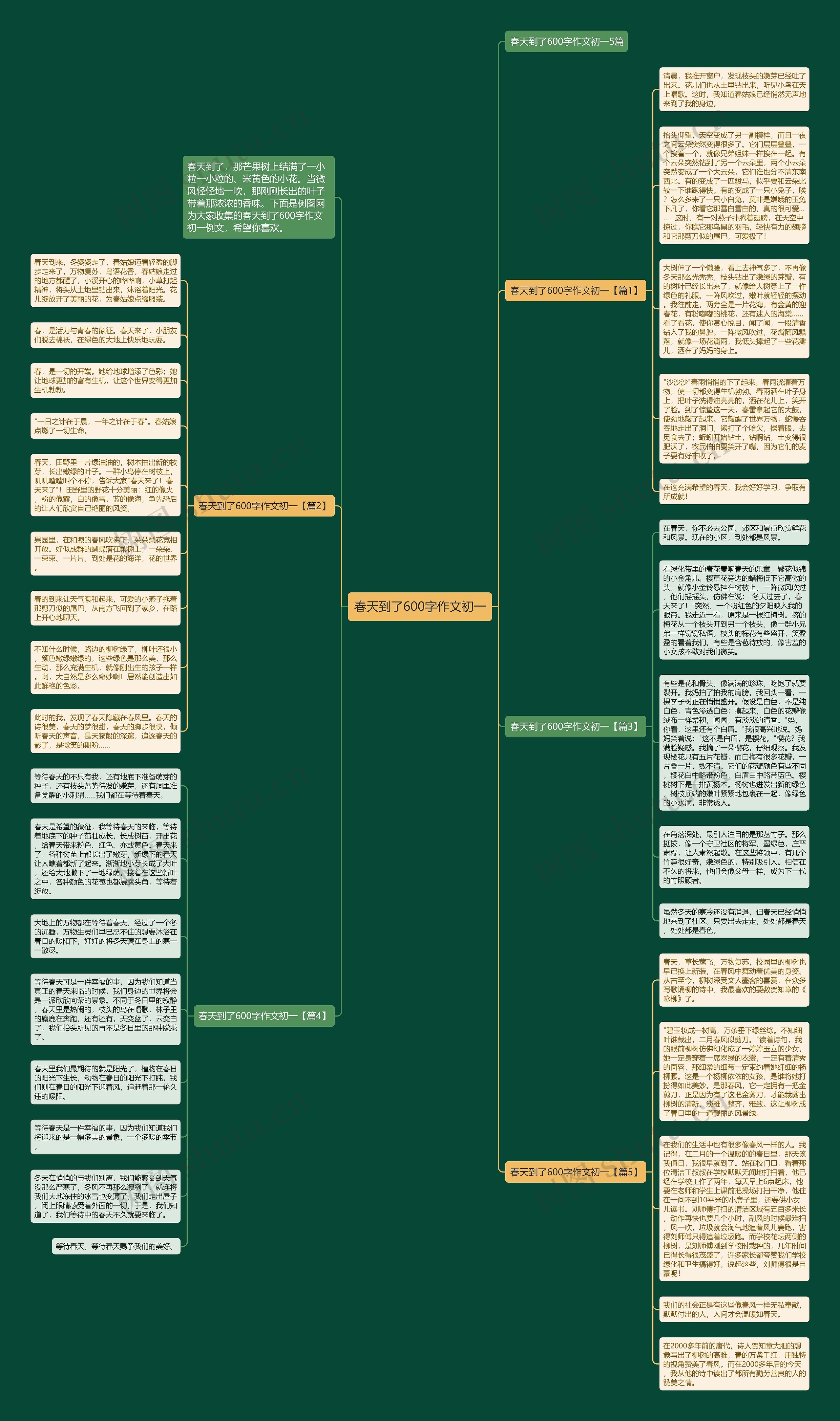 春天到了600字作文初一思维导图