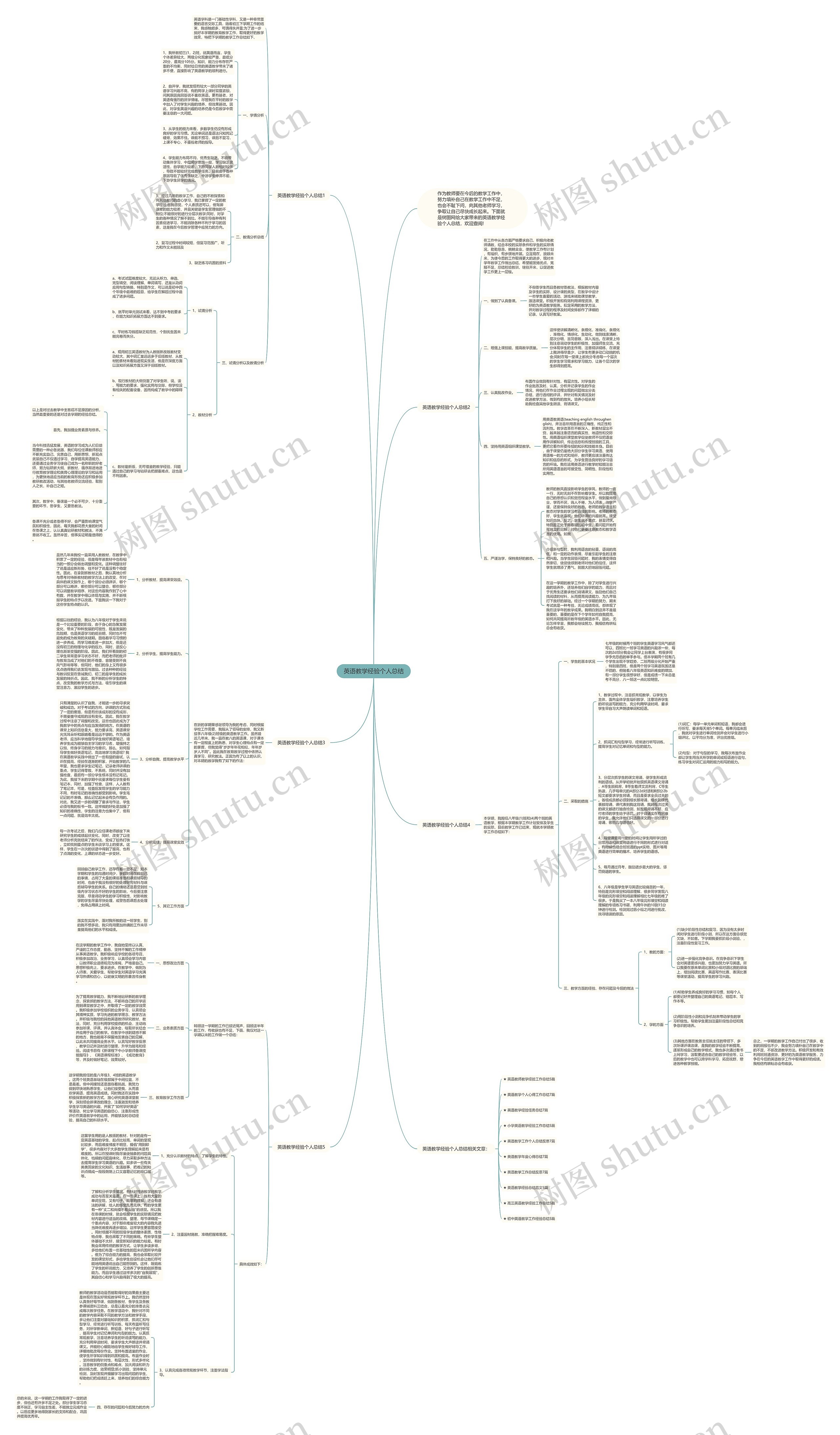 英语教学经验个人总结思维导图