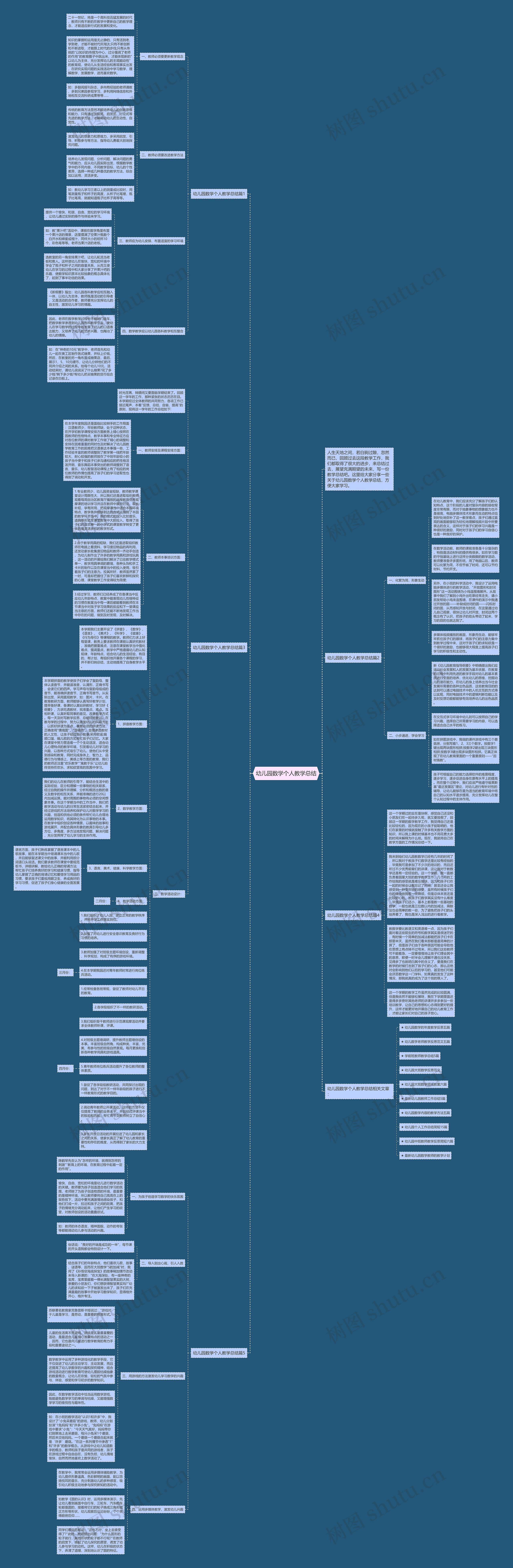 幼儿园数学个人教学总结思维导图