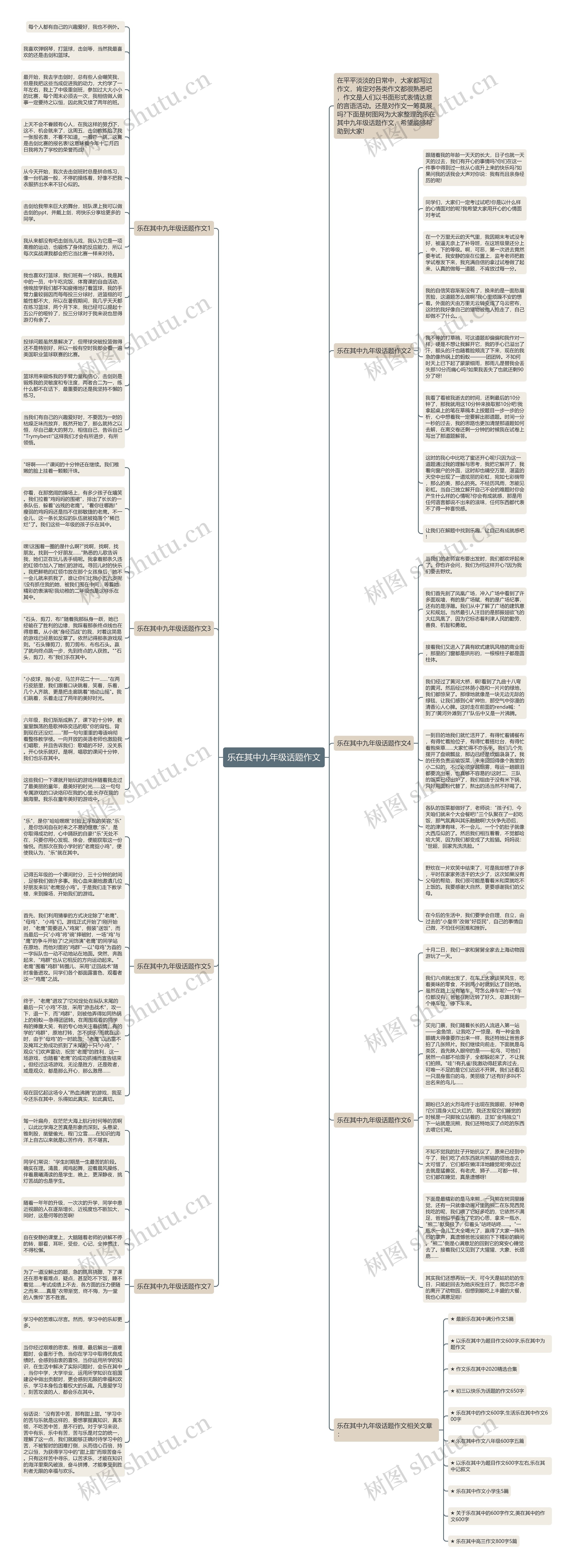 乐在其中九年级话题作文思维导图