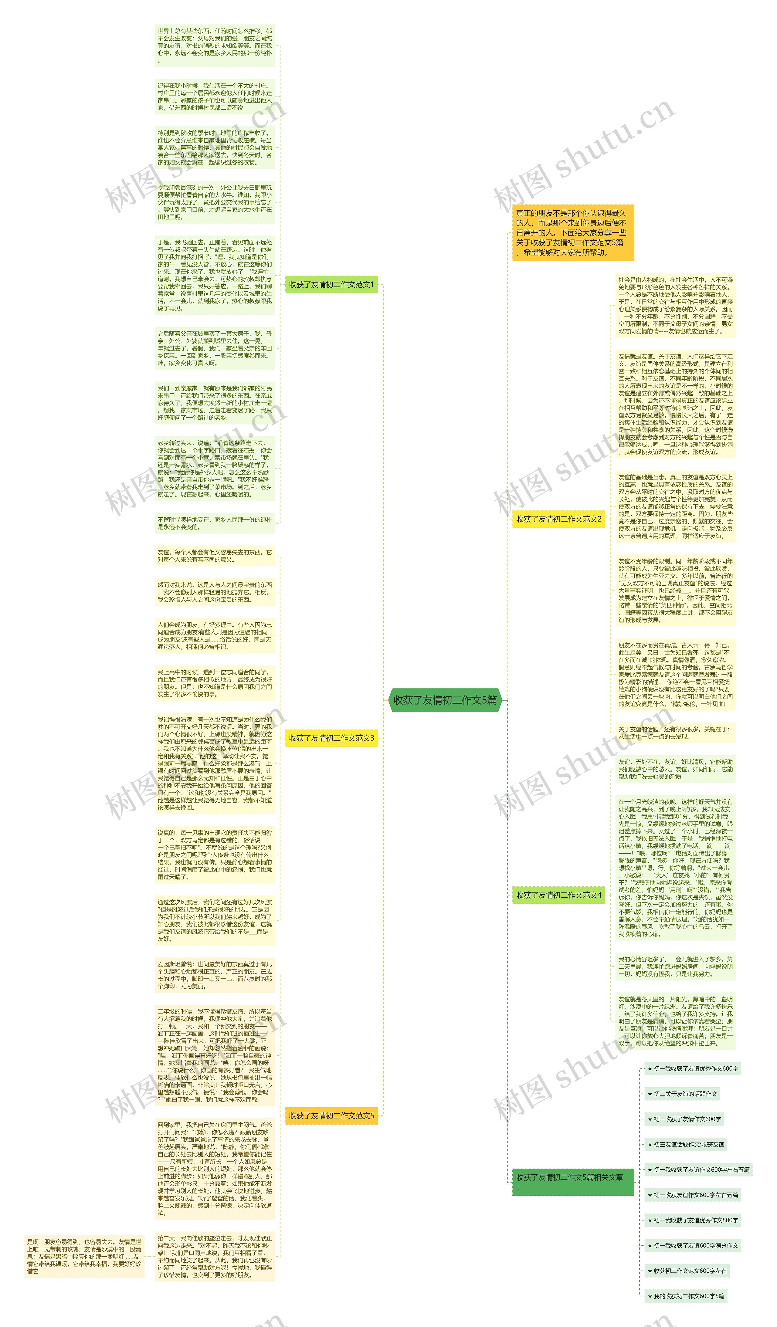 收获了友情初二作文5篇思维导图