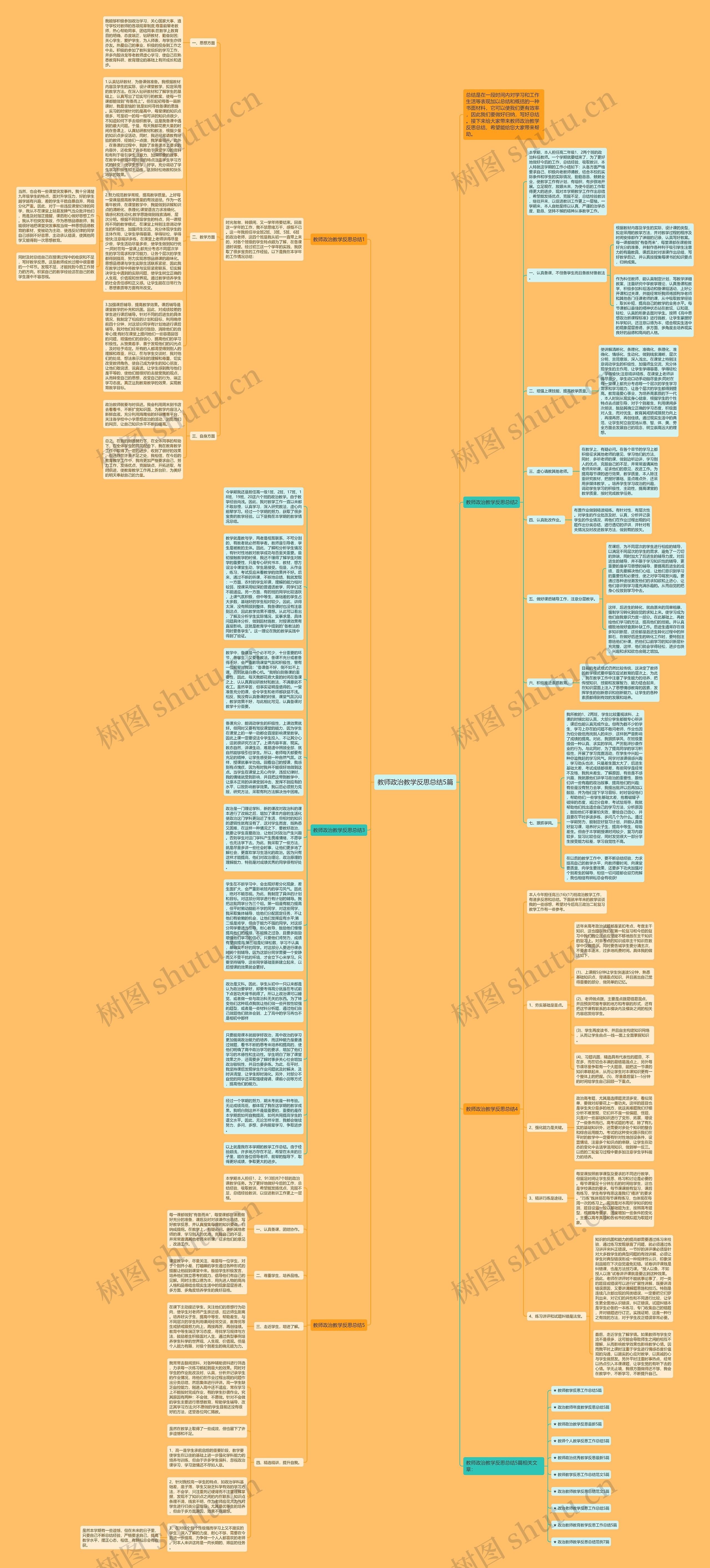 教师政治教学反思总结5篇思维导图